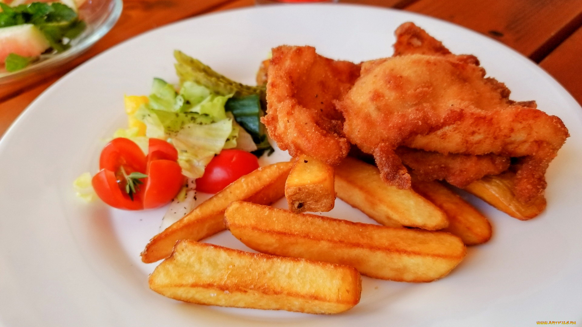 еда, мясные, блюда, картофель, отбивная, фри