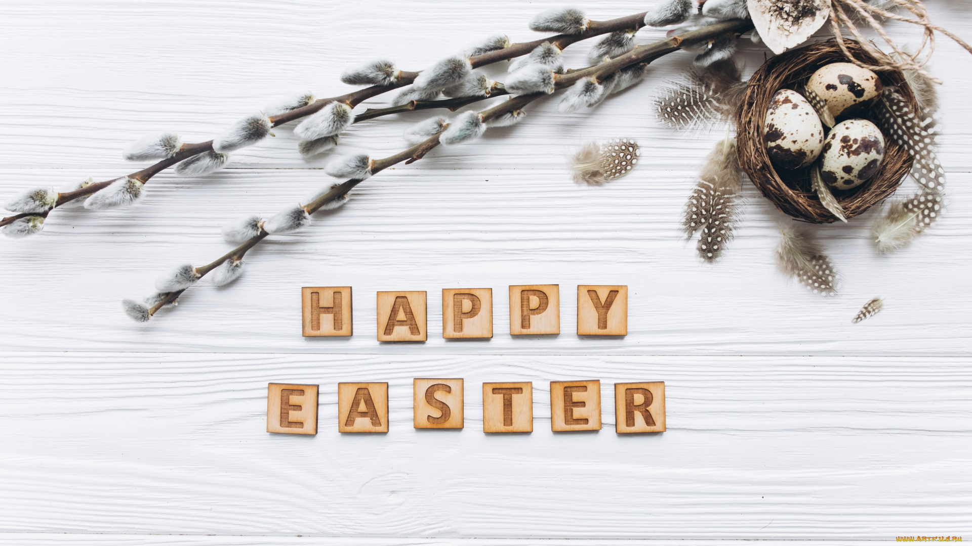 праздничные, пасха, eggs, праздник, easter, compositions, верба, wood, декор, весна