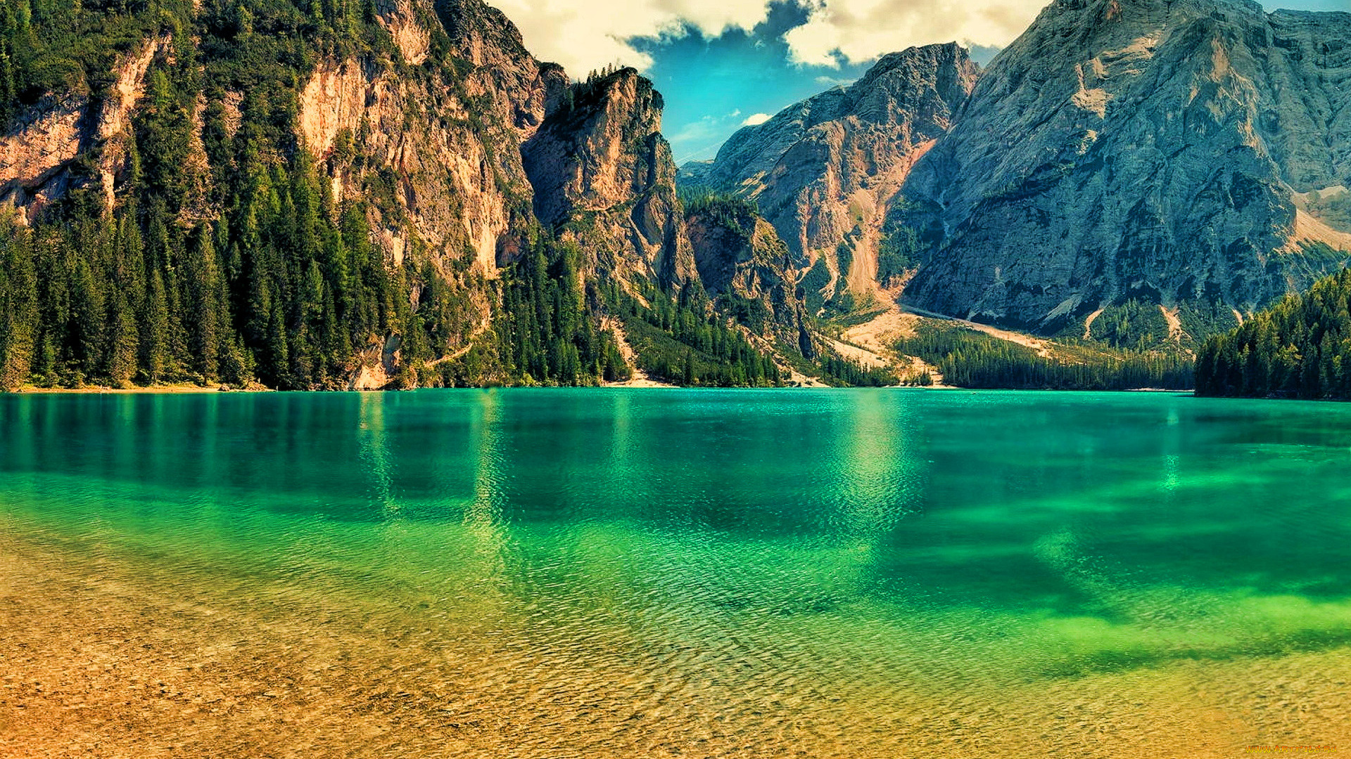 lago, di, braies, south, tyrol, italy, природа, реки, озера, lago, di, braies, south, tyrol