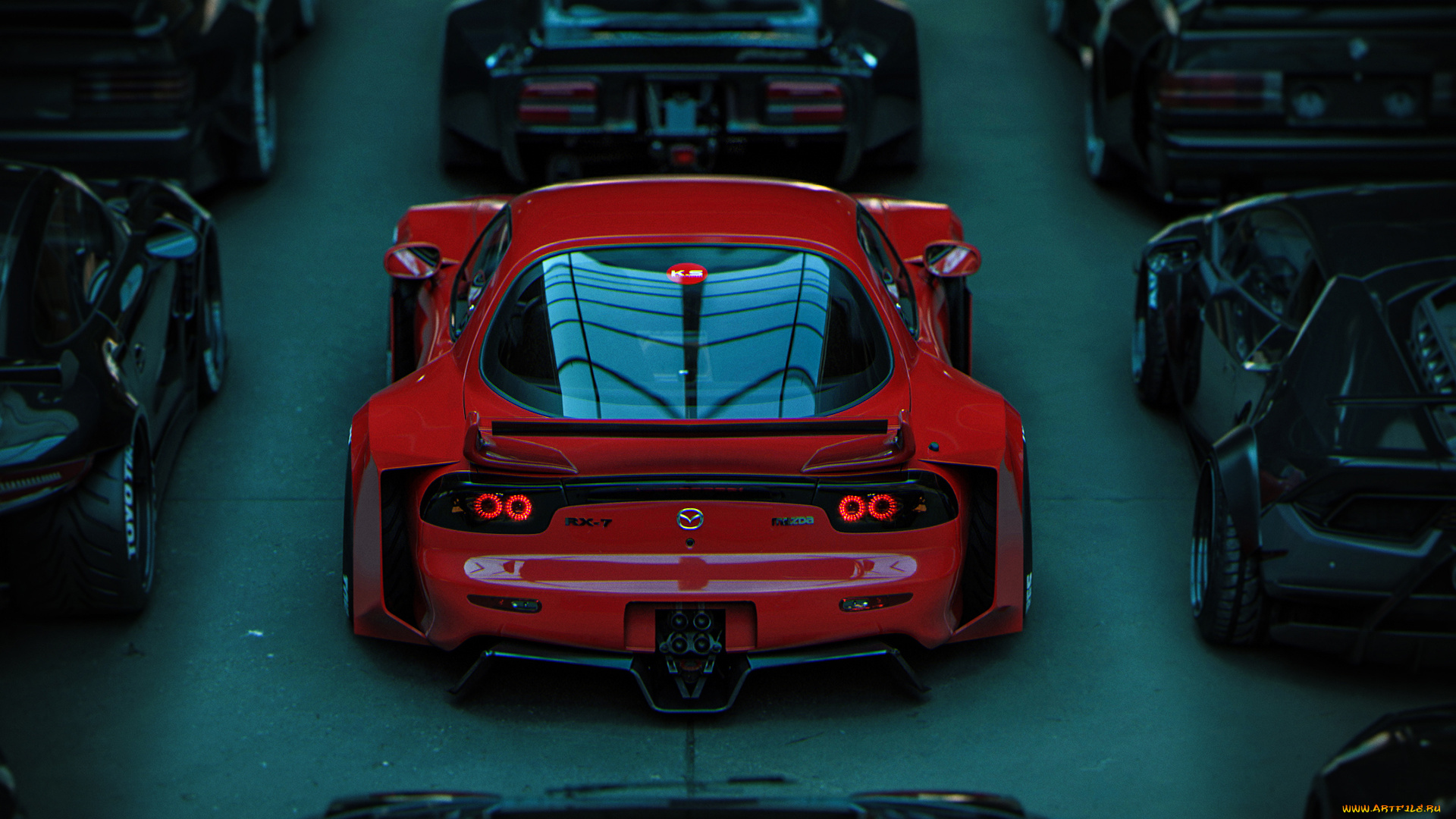 mazda, rx-7, автомобили, виртуальный, тюнинг, mazda, rx7, rx-7, роторное, чудовище, japan, legend, японская, легенда