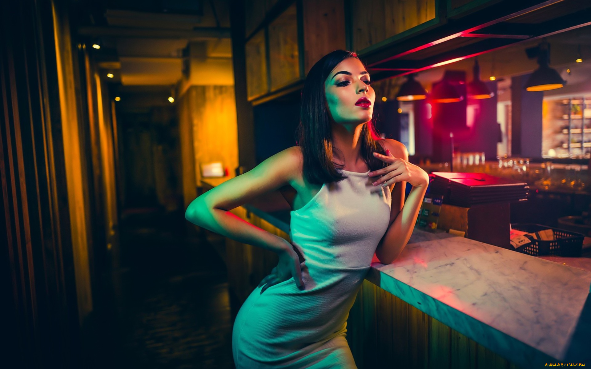 девушки, -, брюнетки, , шатенки, красивая, девушка, ночной, клуб