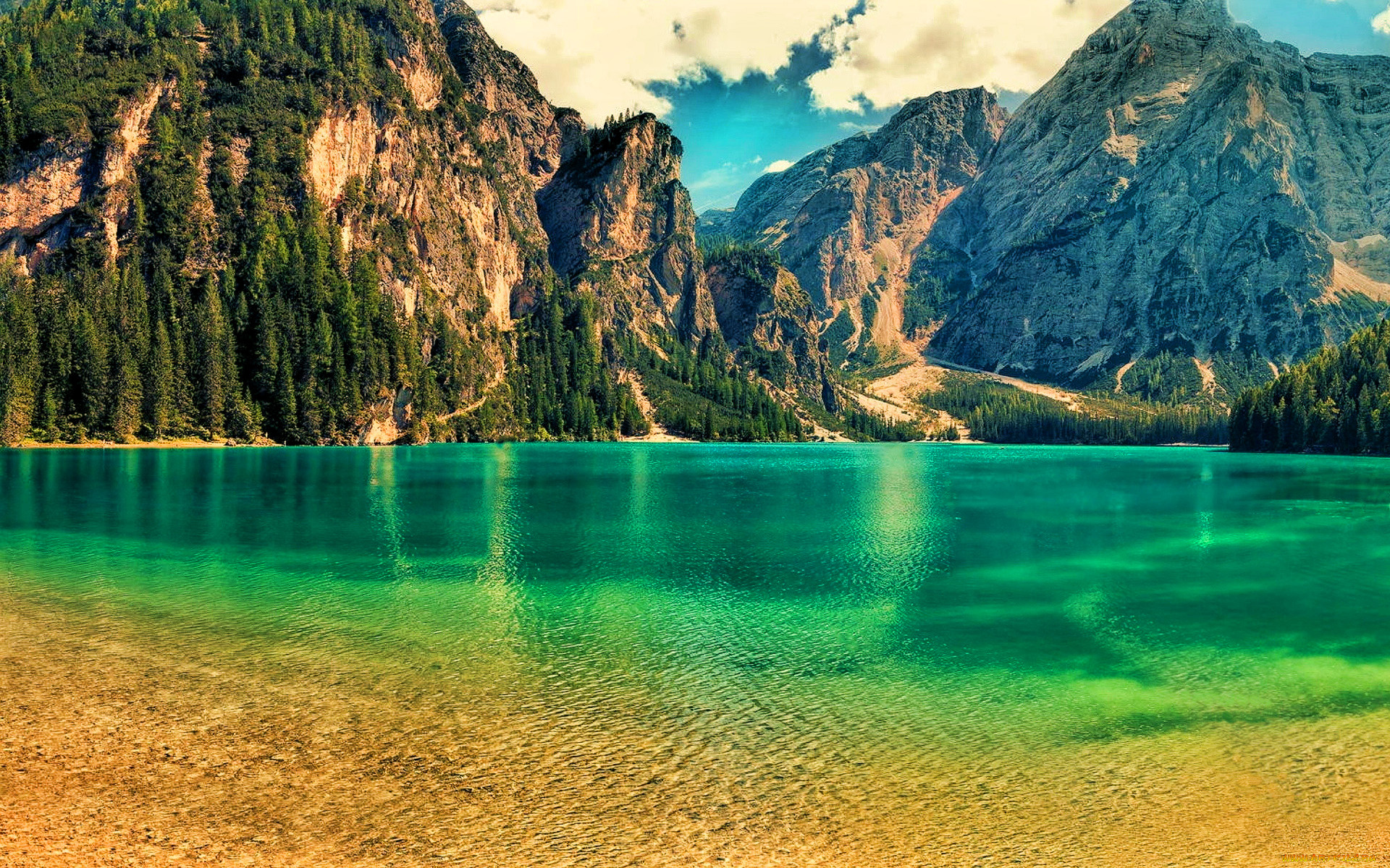 lago, di, braies, south, tyrol, italy, природа, реки, озера, lago, di, braies, south, tyrol