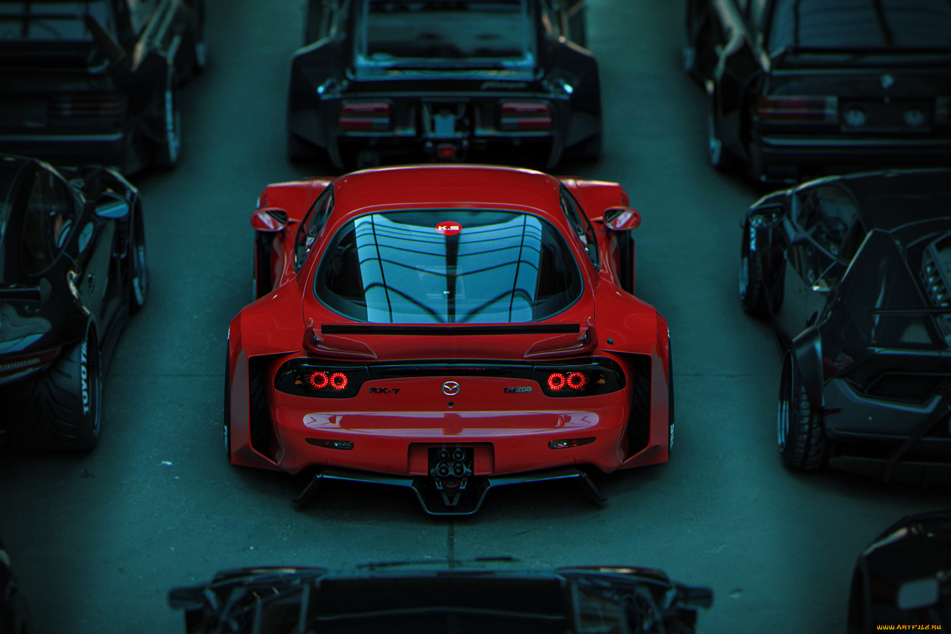 mazda, rx-7, автомобили, виртуальный, тюнинг, mazda, rx7, rx-7, роторное, чудовище, japan, legend, японская, легенда