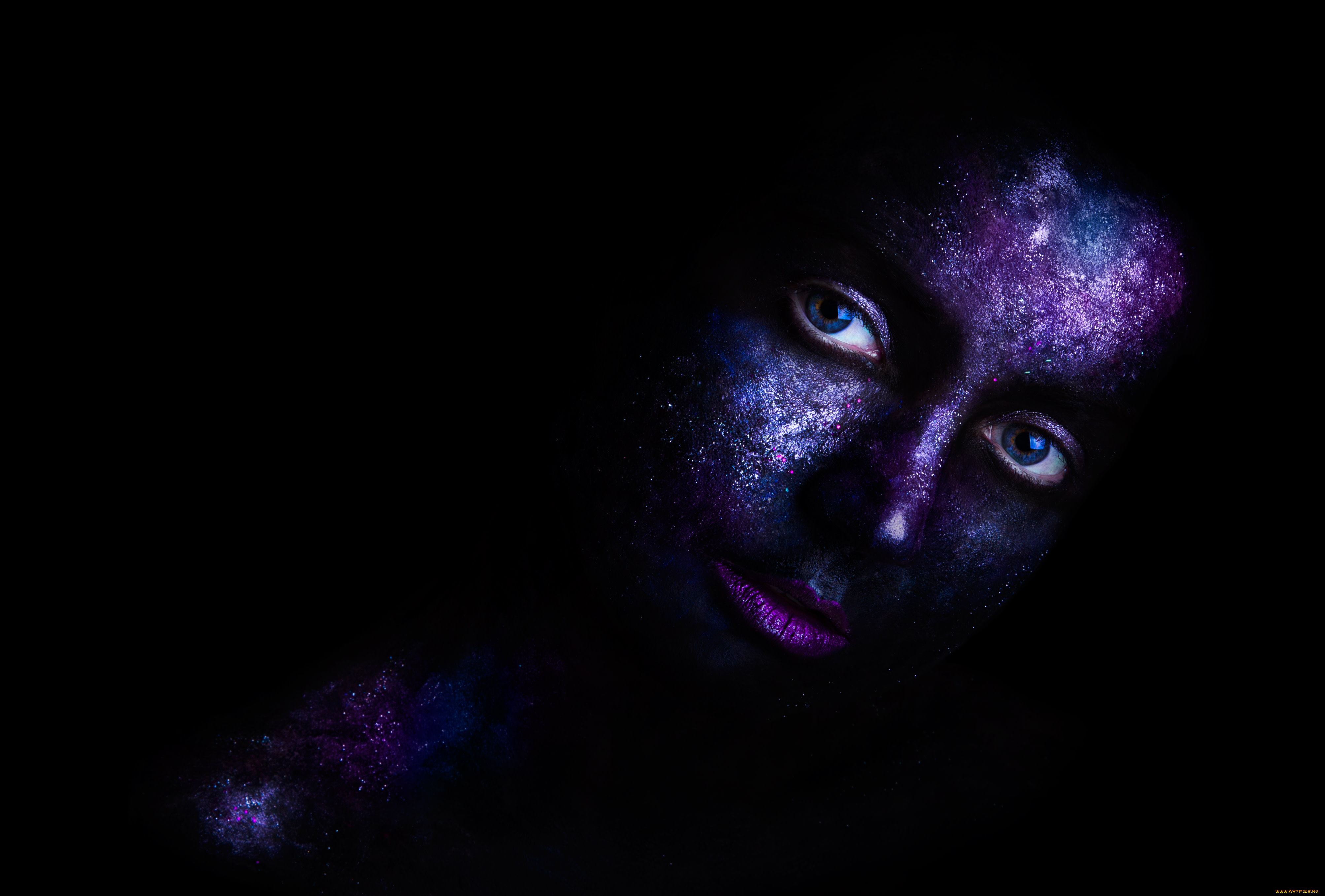 девушки, -, креатив, , косплей, лицо, цвета