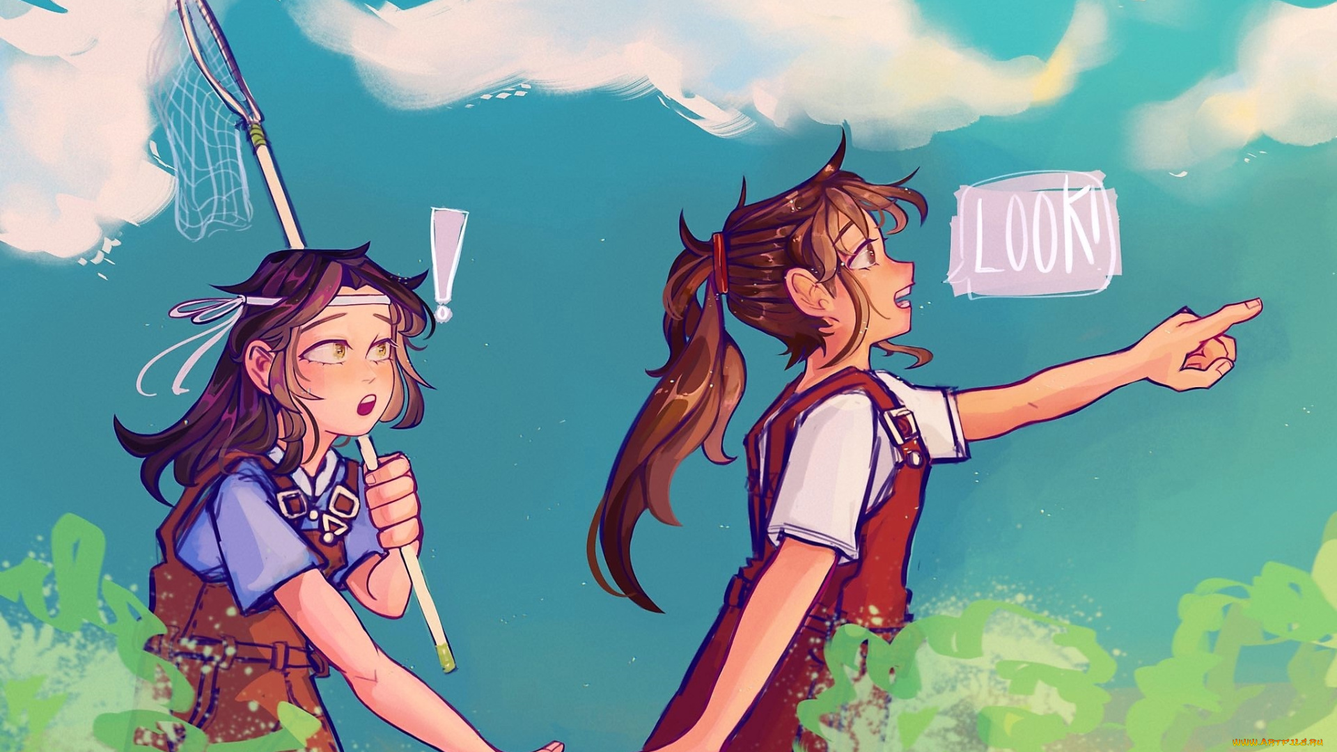 аниме, mo, dao, zu, shi, вэй, усянь, лань, ванцзы, дети, друзья, сачок, трава