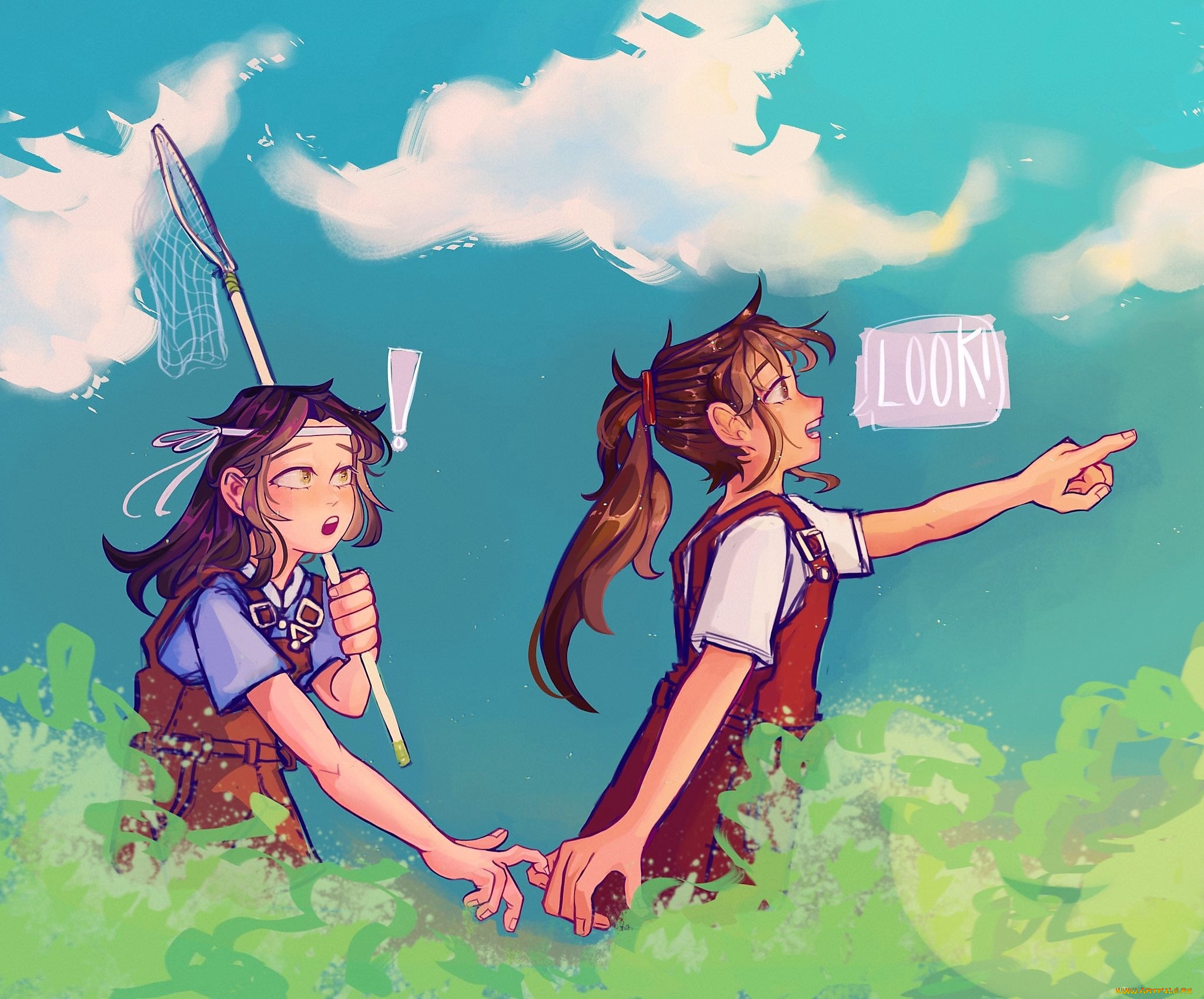 аниме, mo, dao, zu, shi, вэй, усянь, лань, ванцзы, дети, друзья, сачок, трава