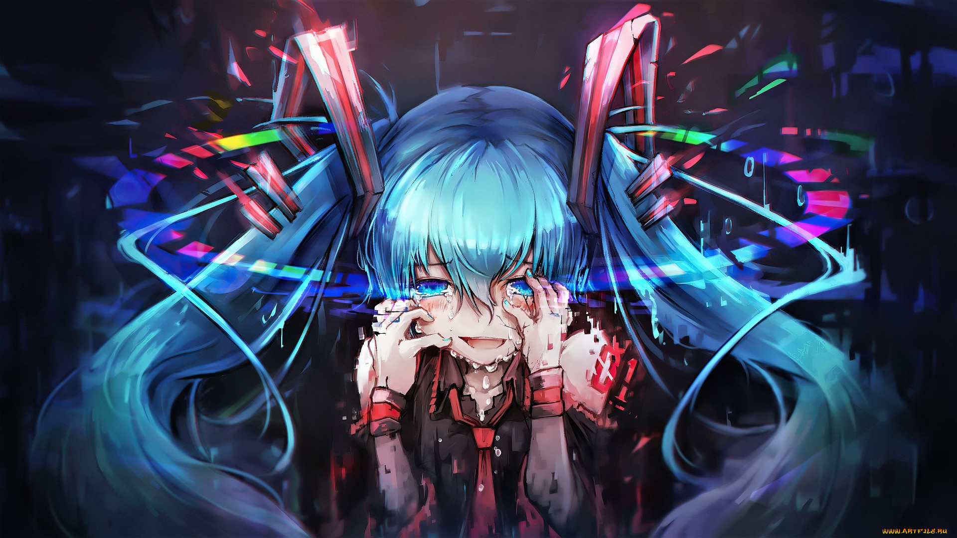 аниме, vocaloid, девочка, слезы