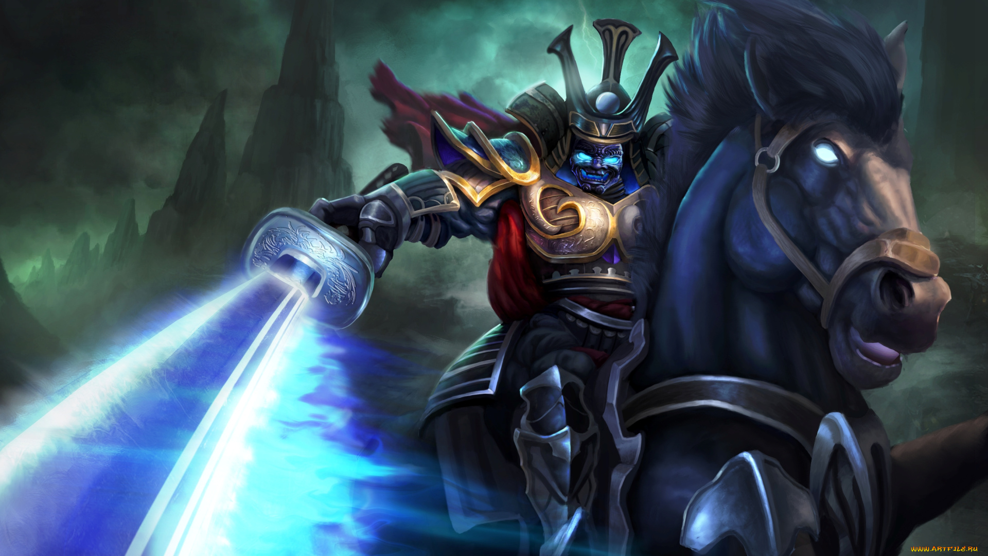 фэнтези, маги, , волшебники, свмурай, конь, униформа, взгляд, сабля