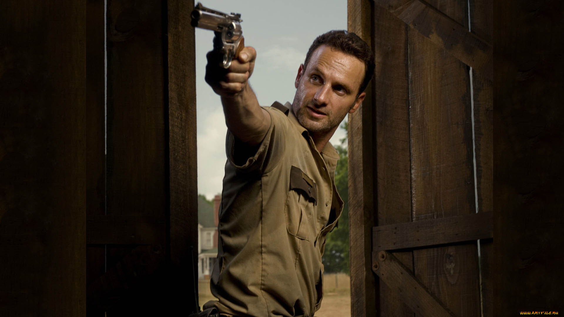 кино, фильмы, the, walking, dead, полицейский, пистолет, ворота