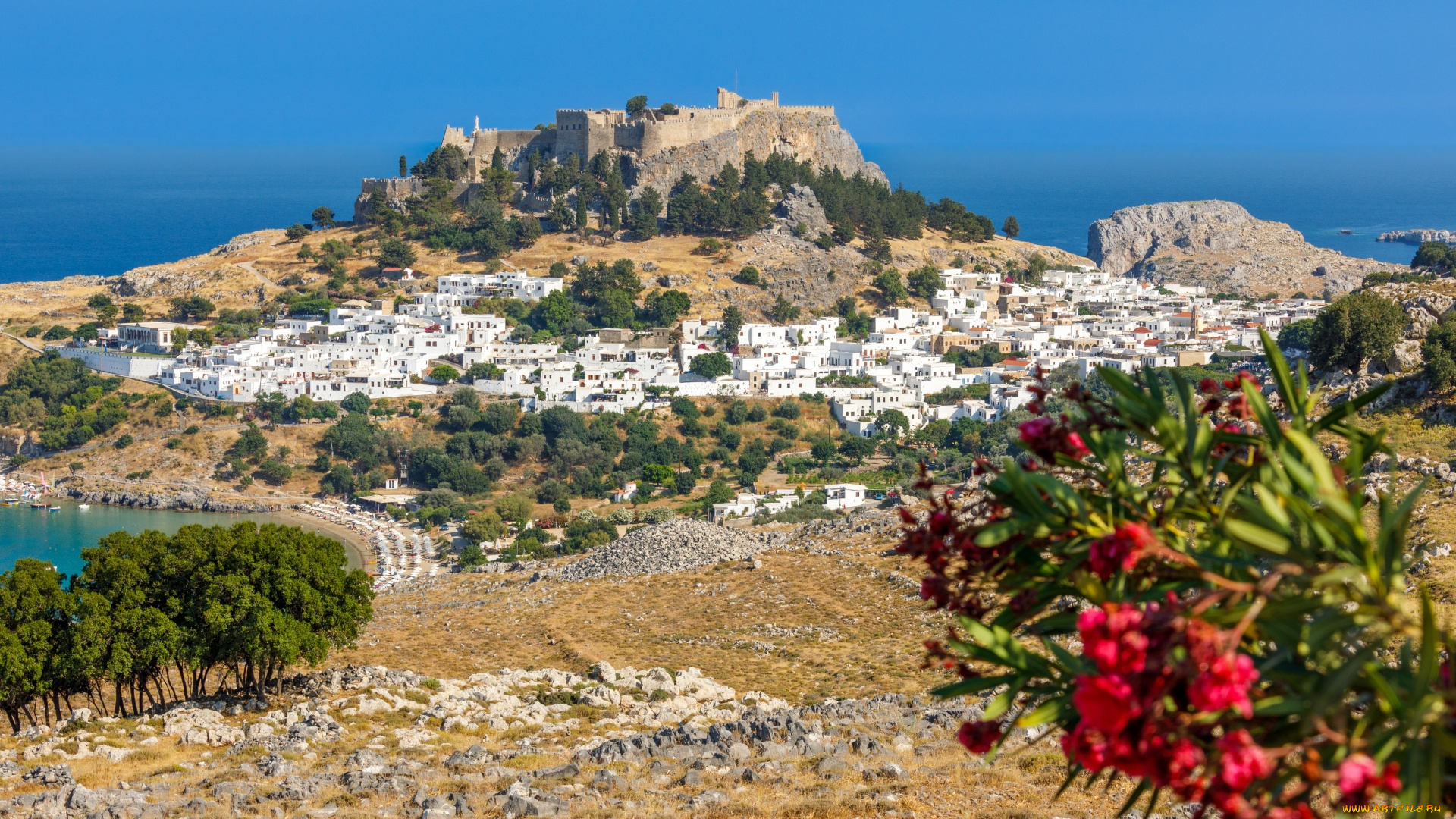 lindos, rhodes, greece, города, -, дворцы, , замки, , крепости