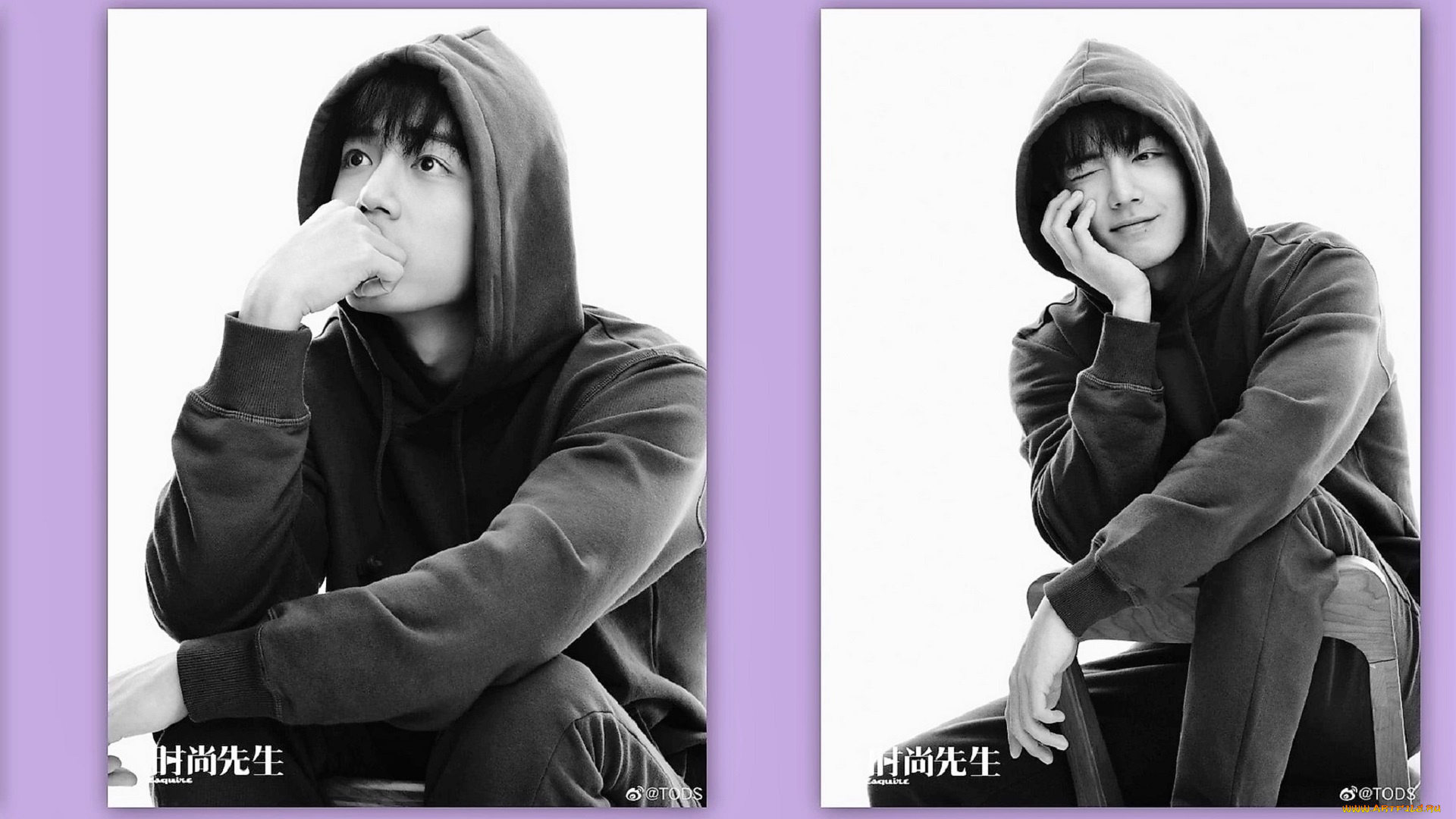 мужчины, xiao, zhan, актер, толстовка, капюшон, стул