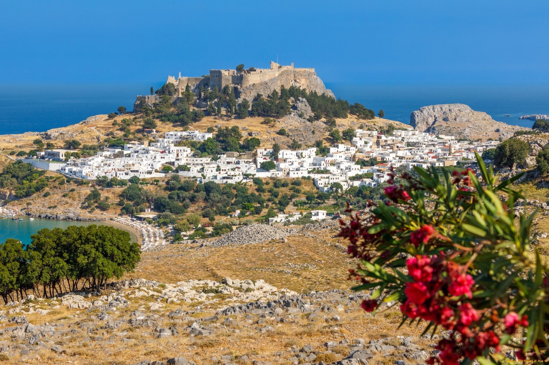 lindos, rhodes, greece, города, -, дворцы, , замки, , крепости
