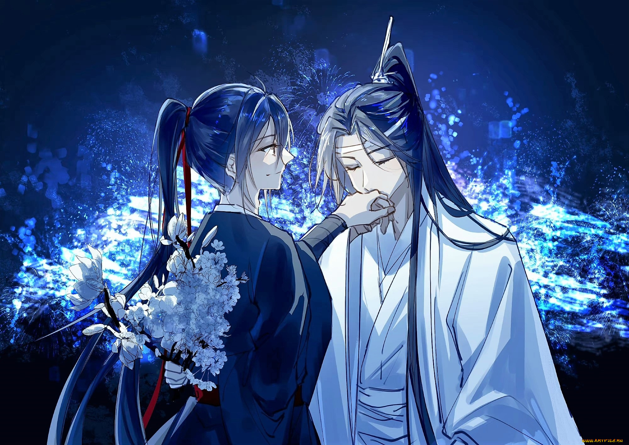 аниме, mo, dao, zu, shi, вэй, усянь, лань, ванцзи, букет