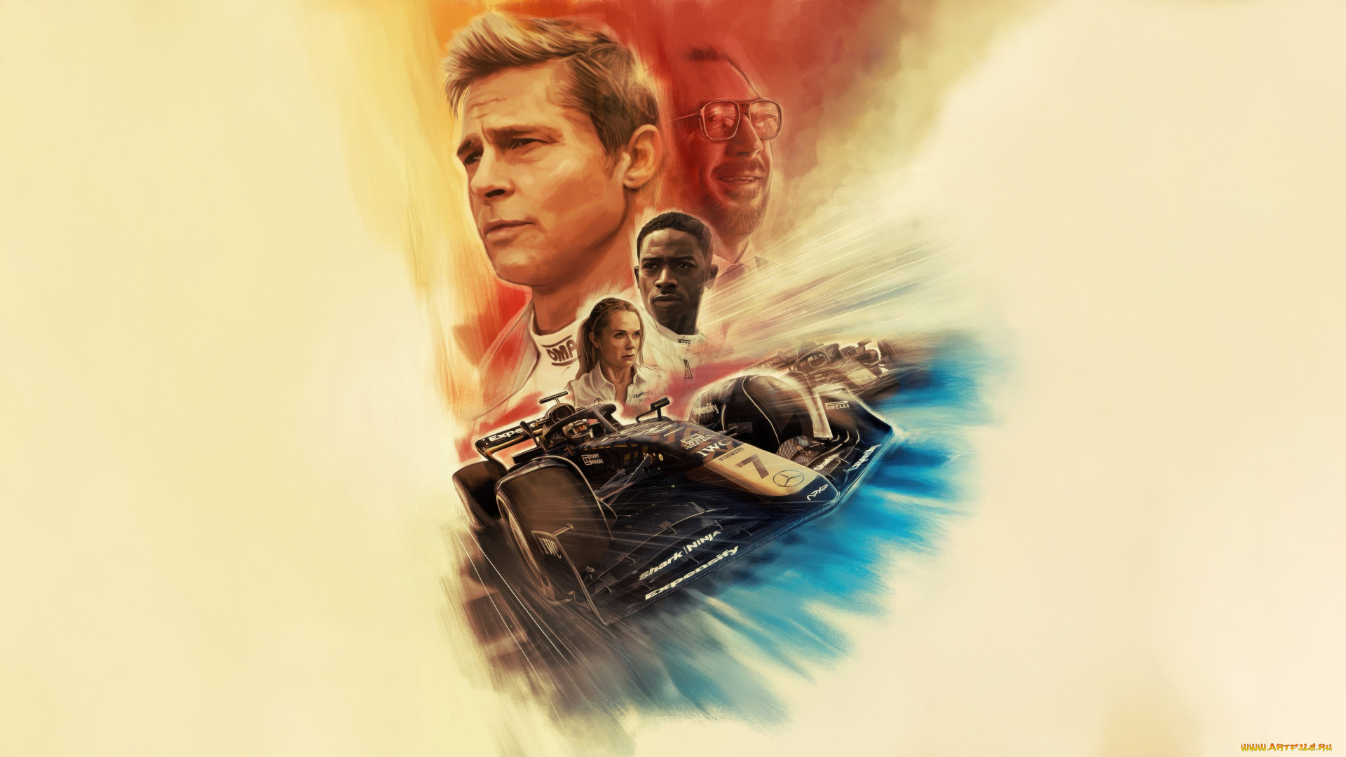 рисованное, кино, , мультфильмы, f1, формула, 1, 2025, brad, pitt