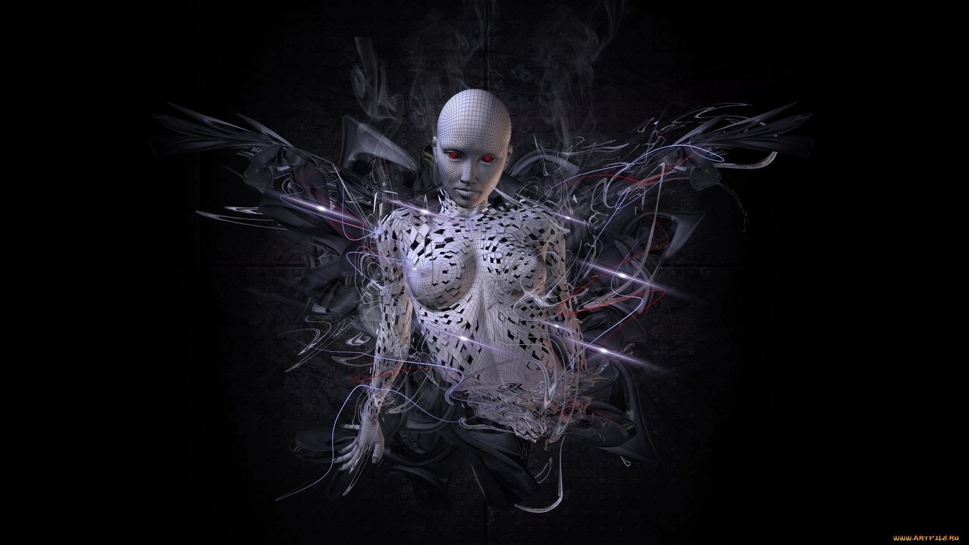 3д, графика, creatures, существа, черный, фон