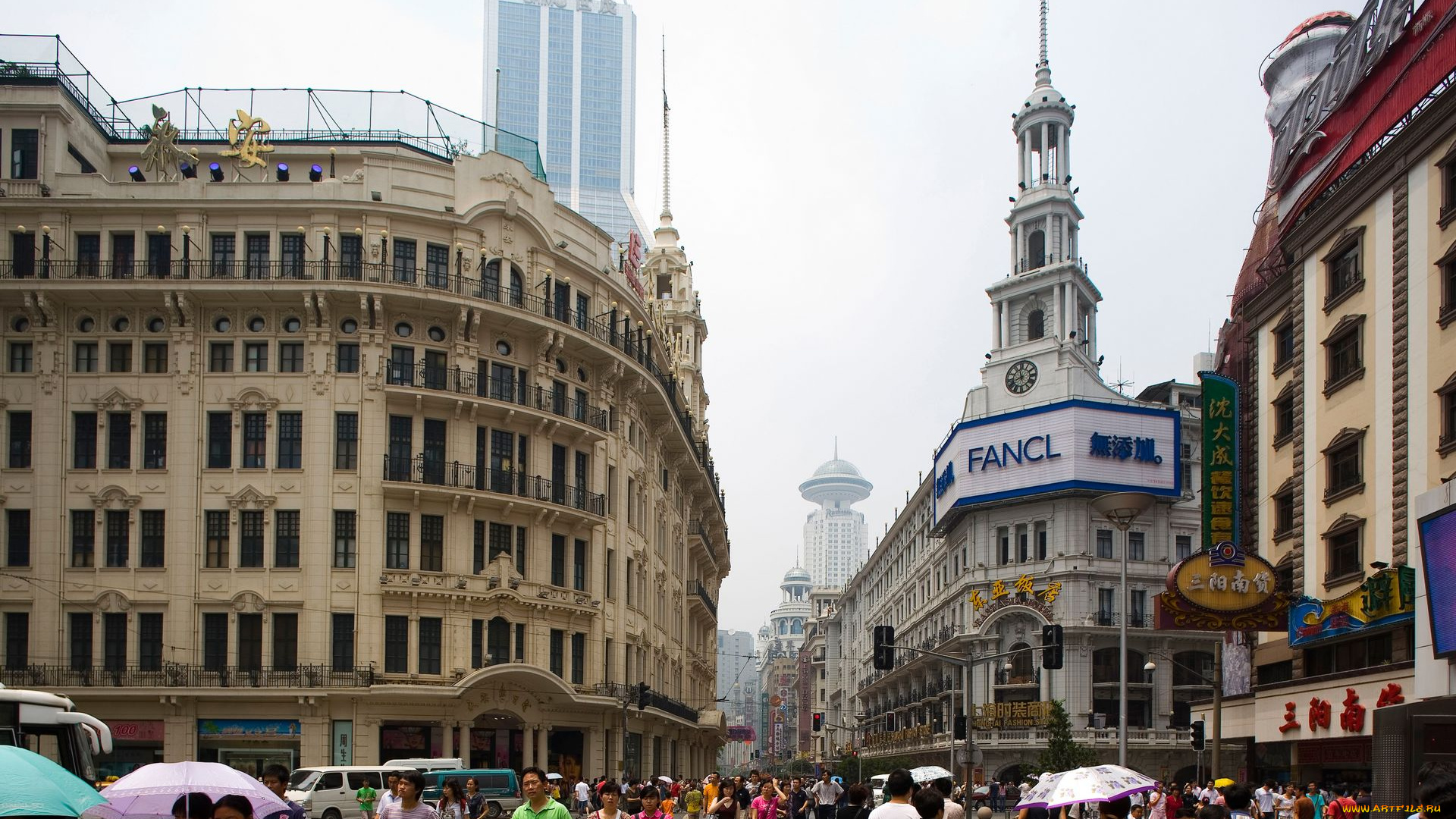 города, шанхай, китай