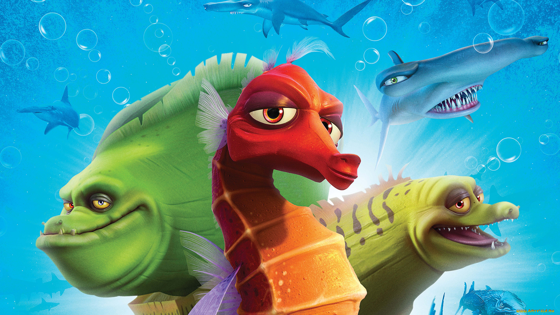 шевели, ластами, мультфильмы, sammy`s, avonturen, sammys, 2, вода, угорь, морской, конь, акулы