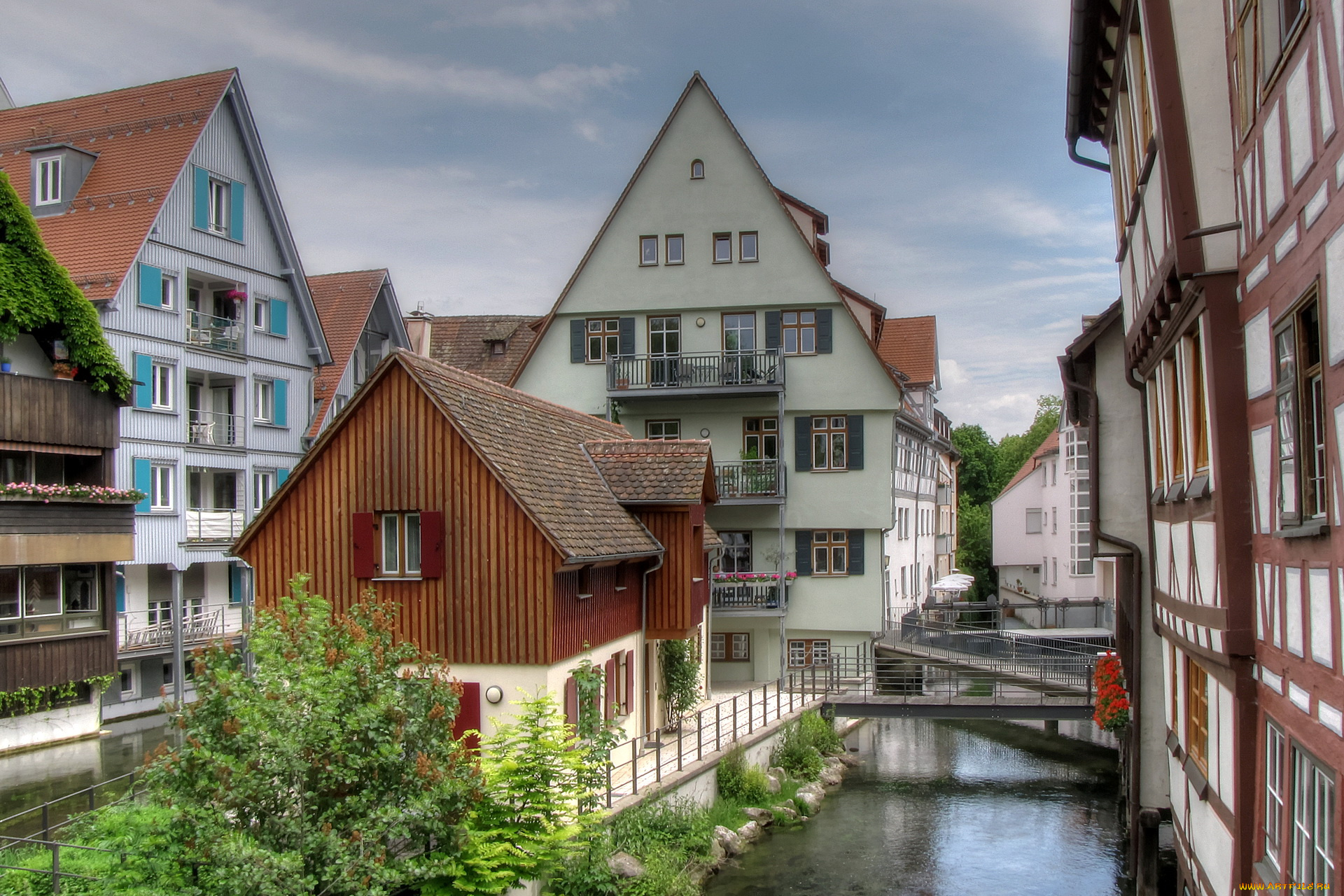 германия, ульм, города, улицы, площади, набережные, дома, река