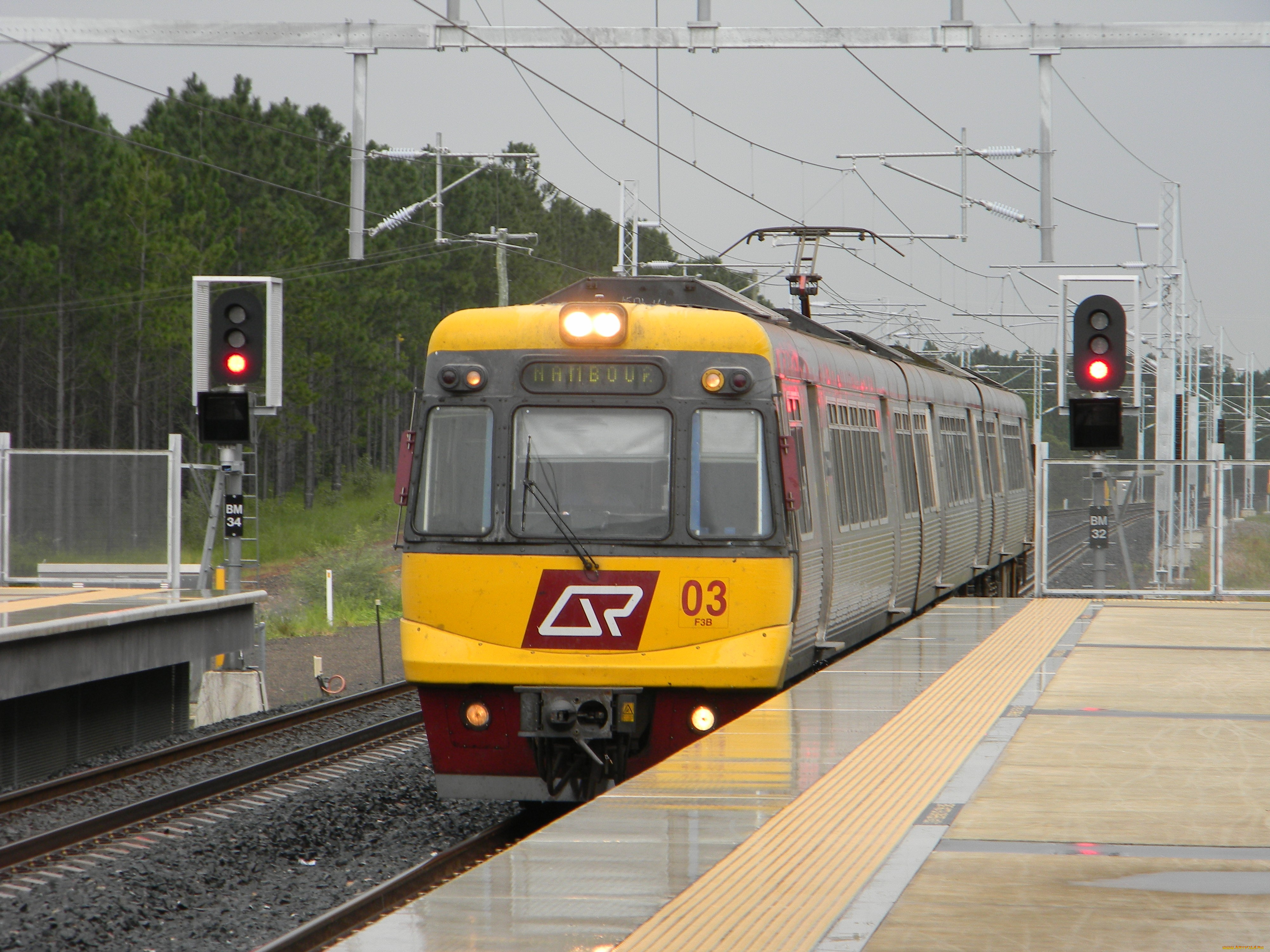 техника, электрички, электричка, семафор, платформа