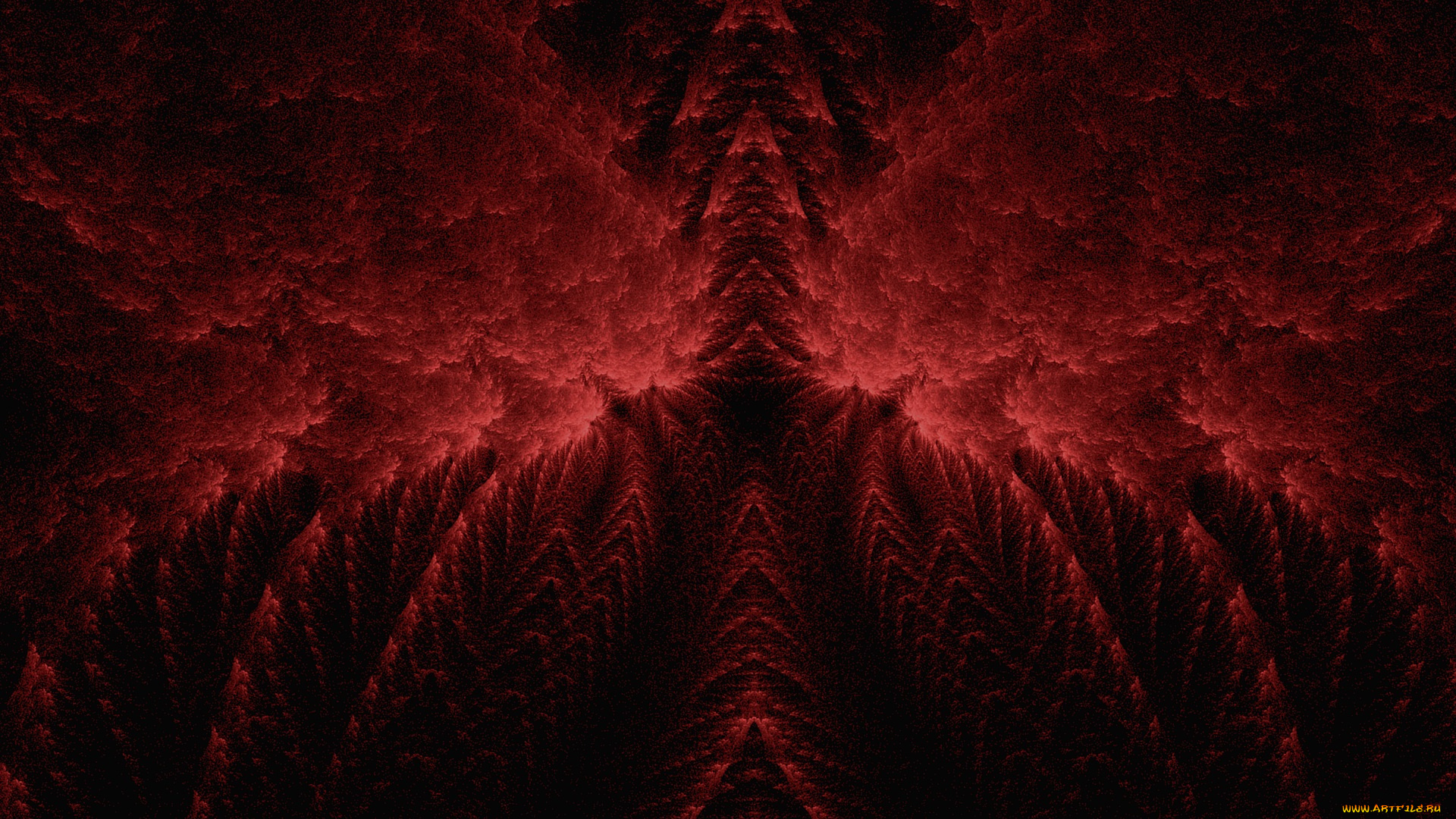 3д, графика, fractal, фракталы, красный, узор