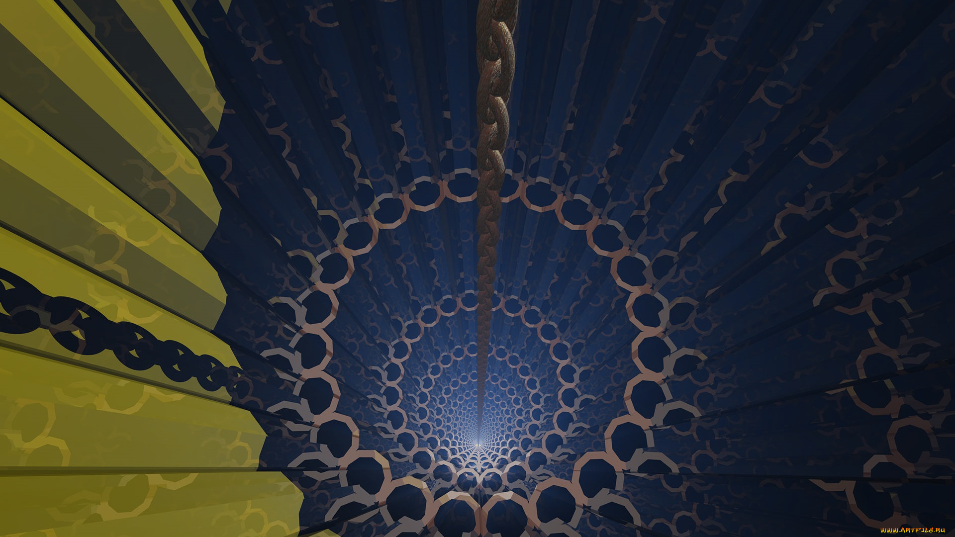 рисованные, абстракция, цепь