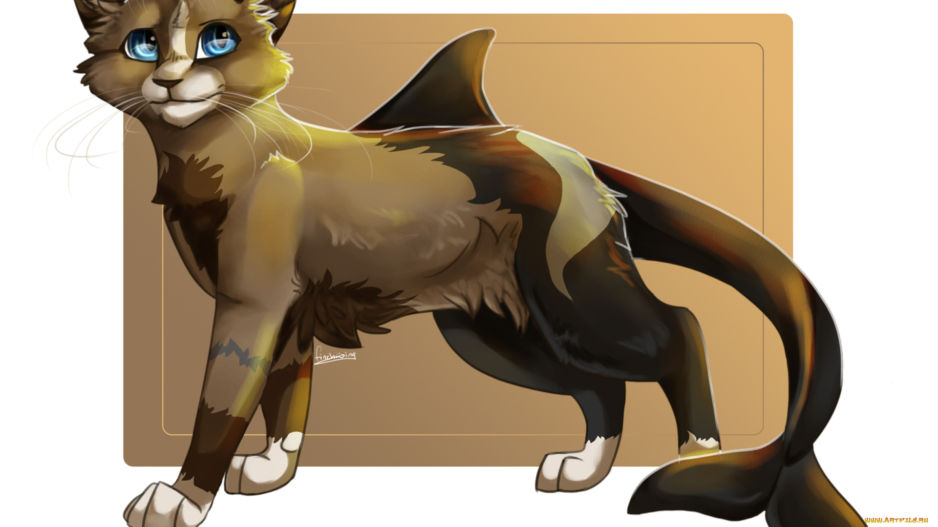 рисованные, животные, , сказочные, , мифические, животное, белый, фон