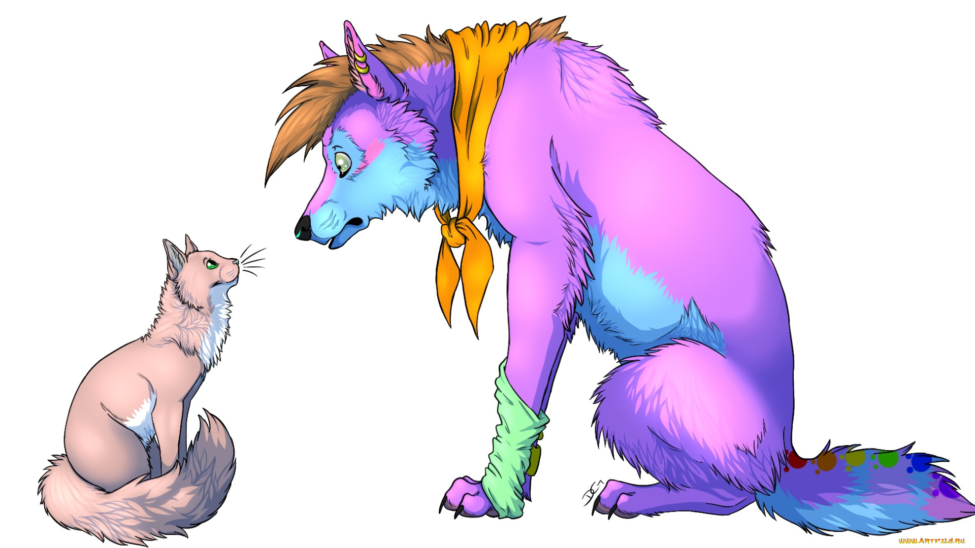 рисованные, животные, белый, фон