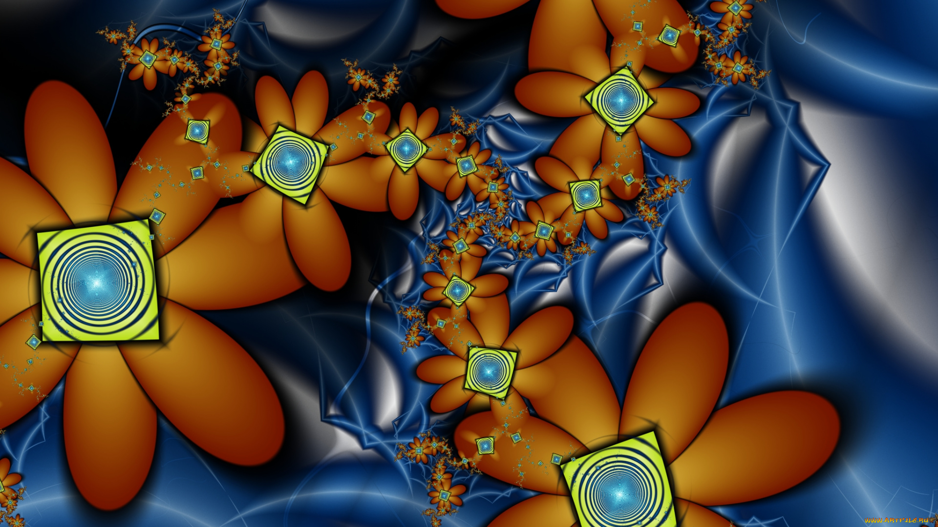 3д, графика, фракталы, , fractal, узор, цвета, фон