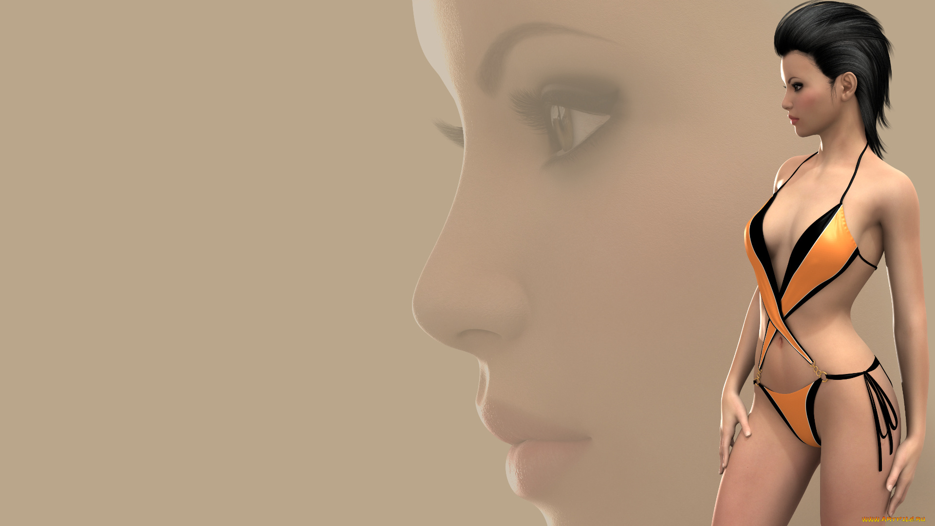 3д, графика, люди, , people, фон, девушка, взгляд