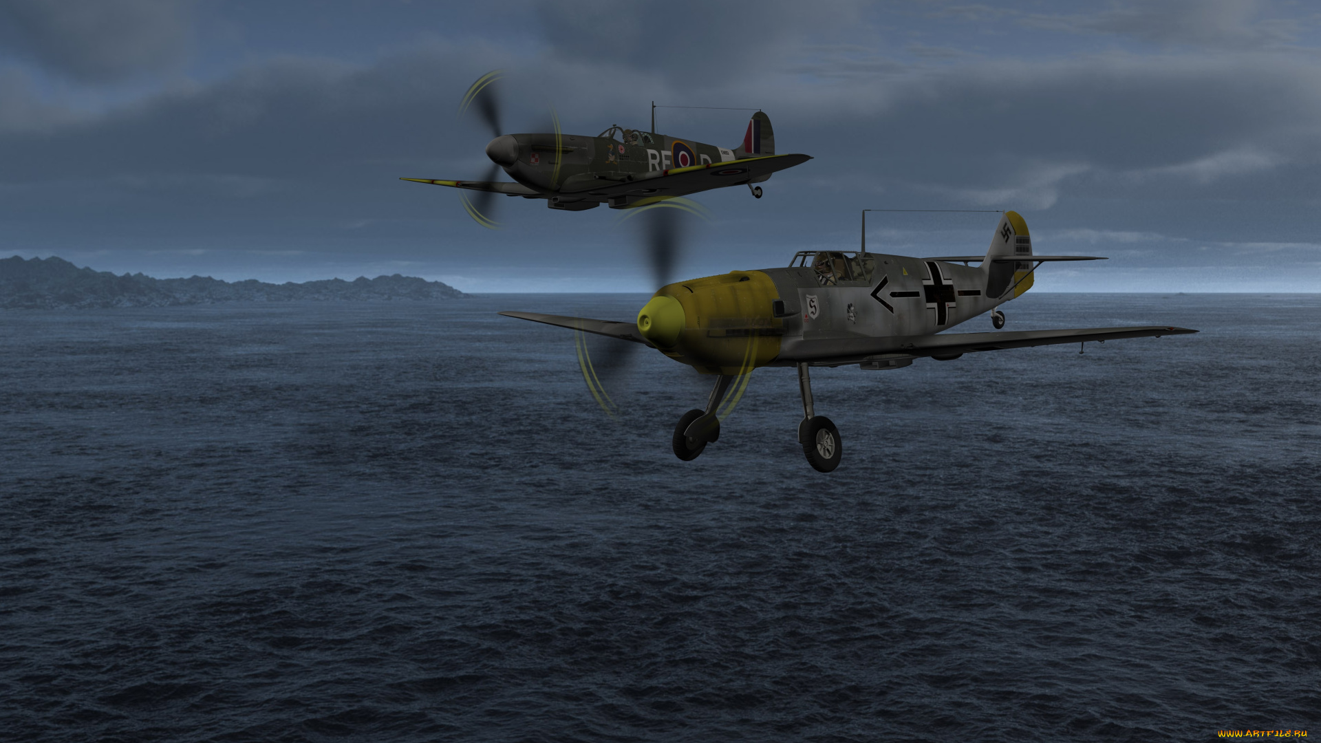 авиация, 3д, рисованые, v-graphic, море, полет, самолеты