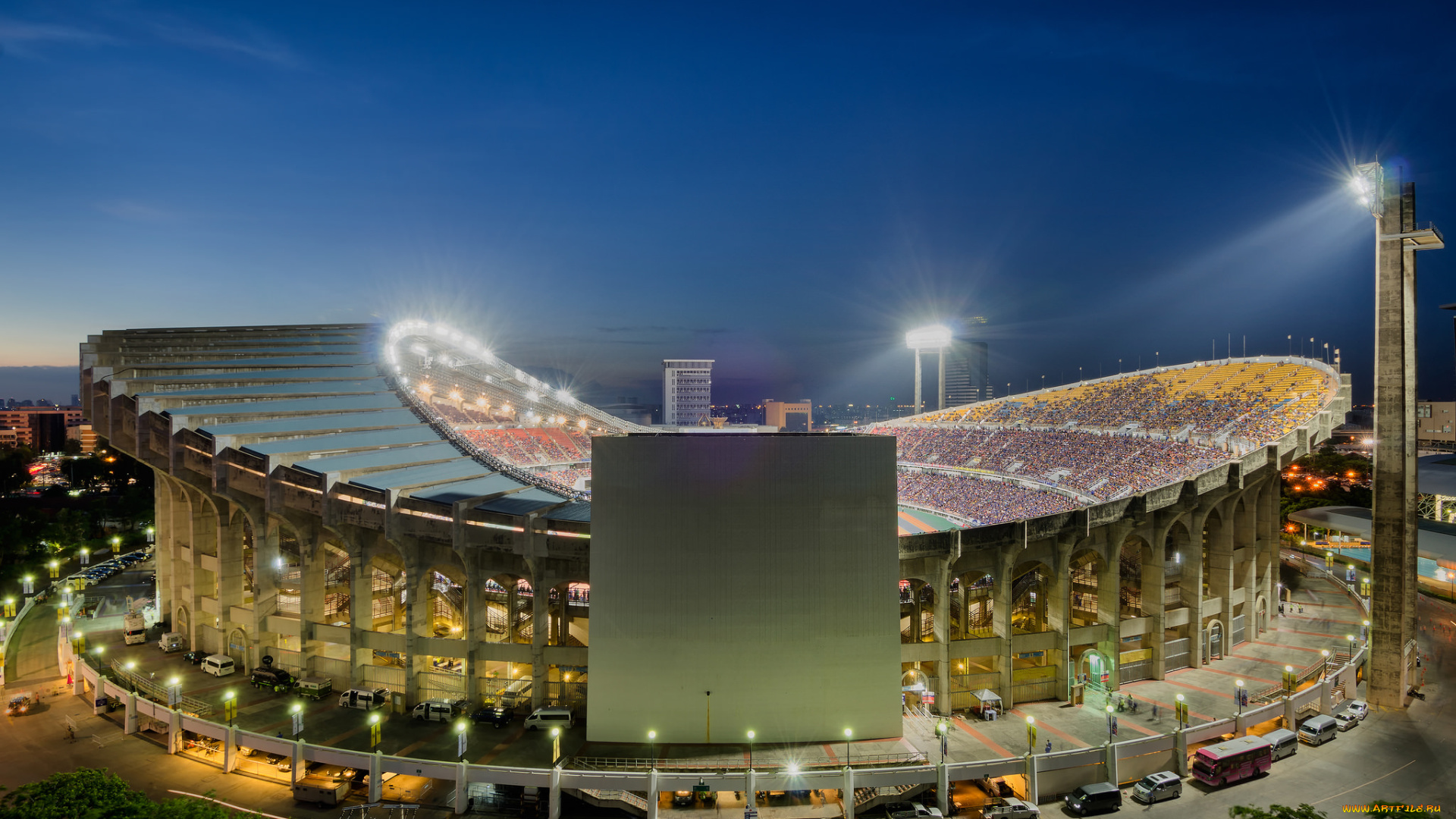 спорт, стадионы, стадион, огни