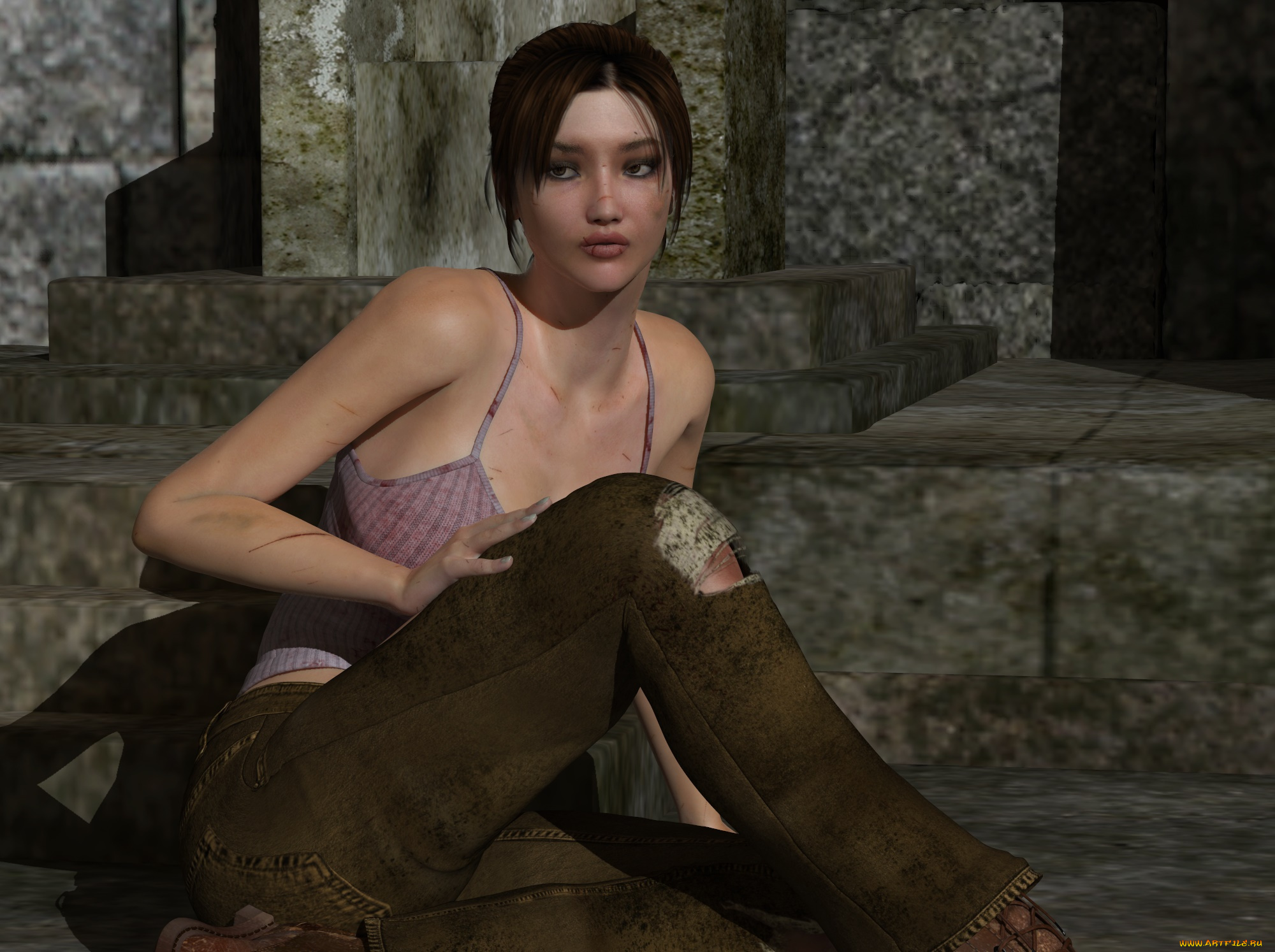 3д, графика, люди, , people, фон, взгляд, девушка