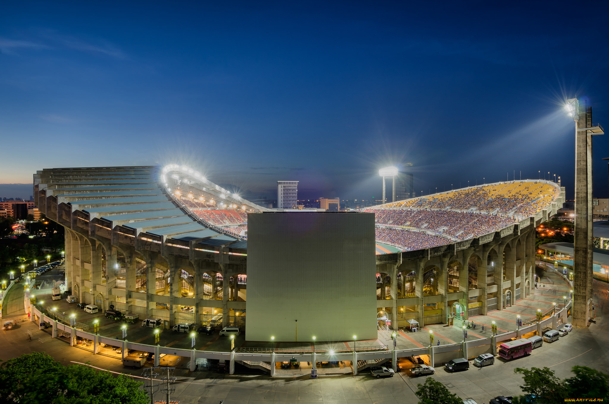 спорт, стадионы, стадион, огни