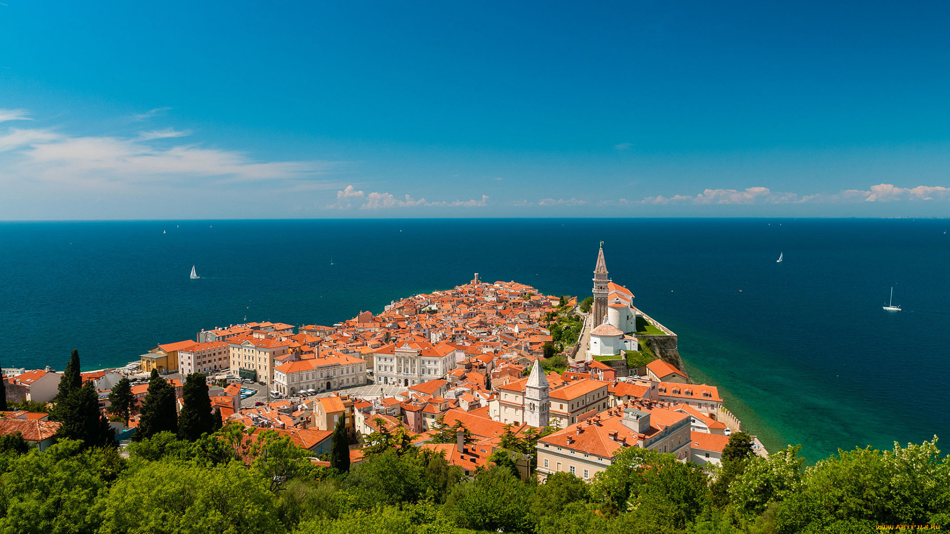 города, -, панорамы, побережье