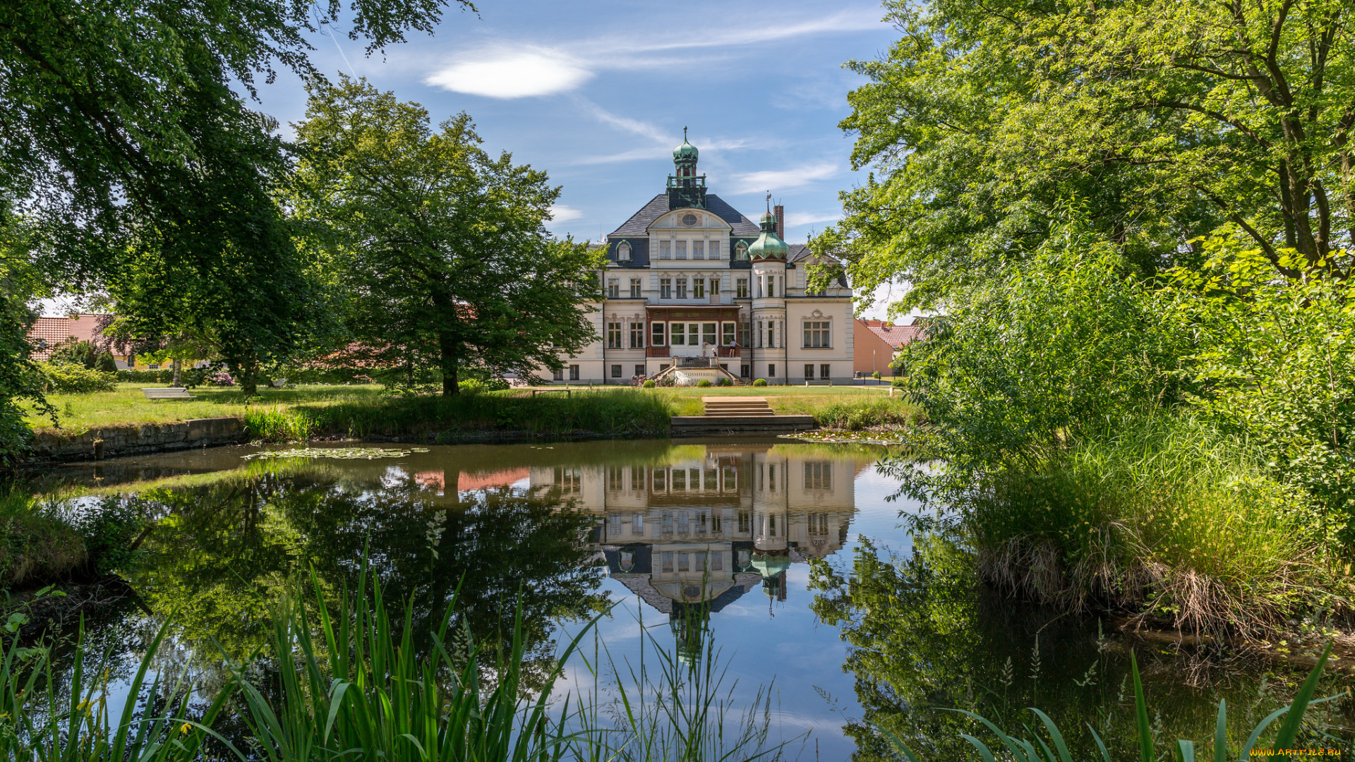 города, -, пейзажи, парк, особняк