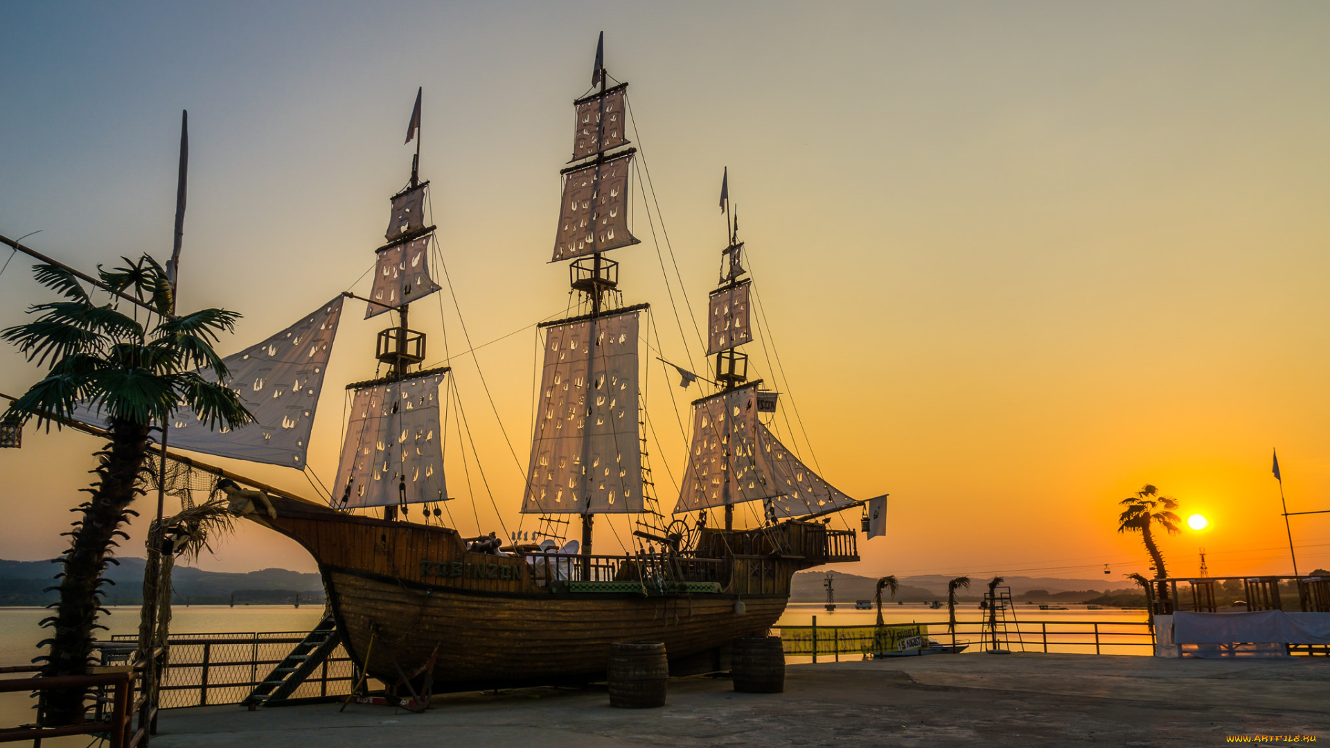 корабли, парусники, паруса, мачты