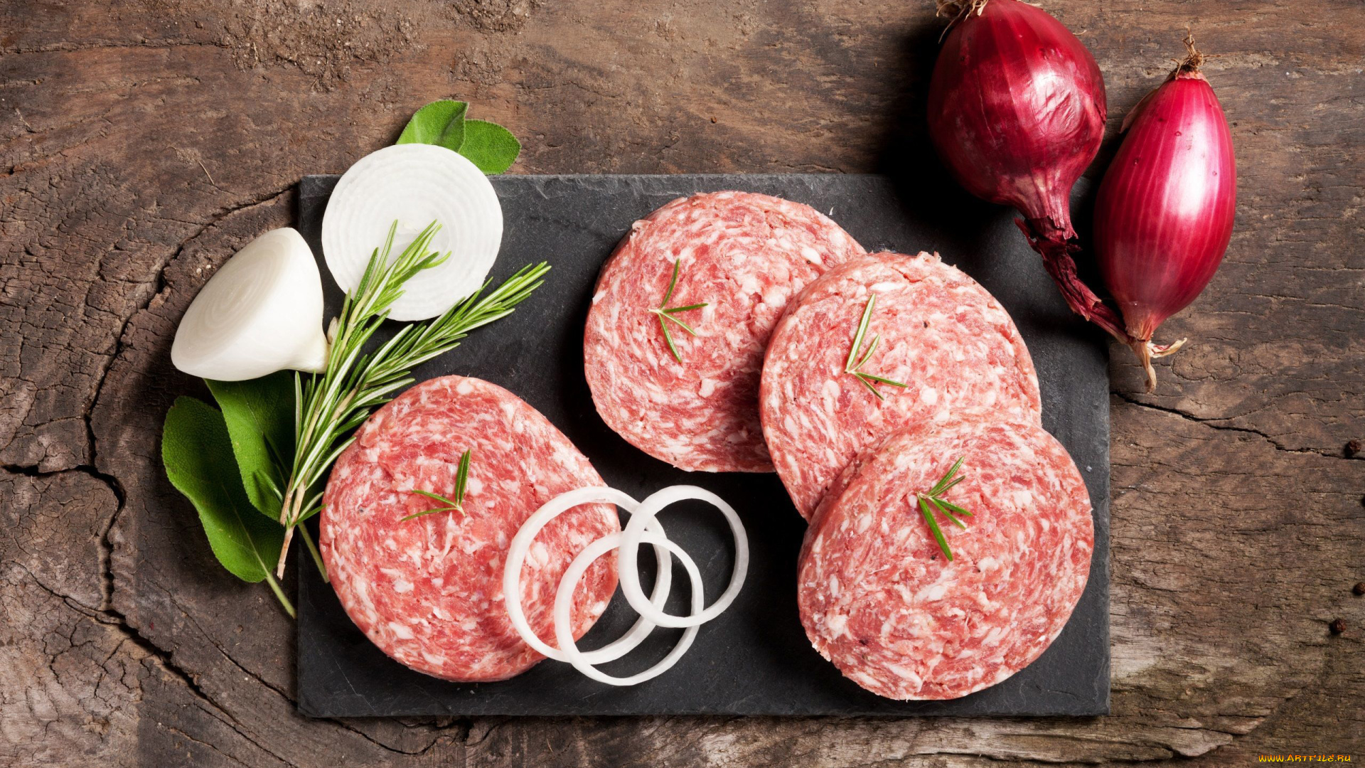 еда, колбасные, изделия, розмарин, лук, колбаса, салями, ломтики