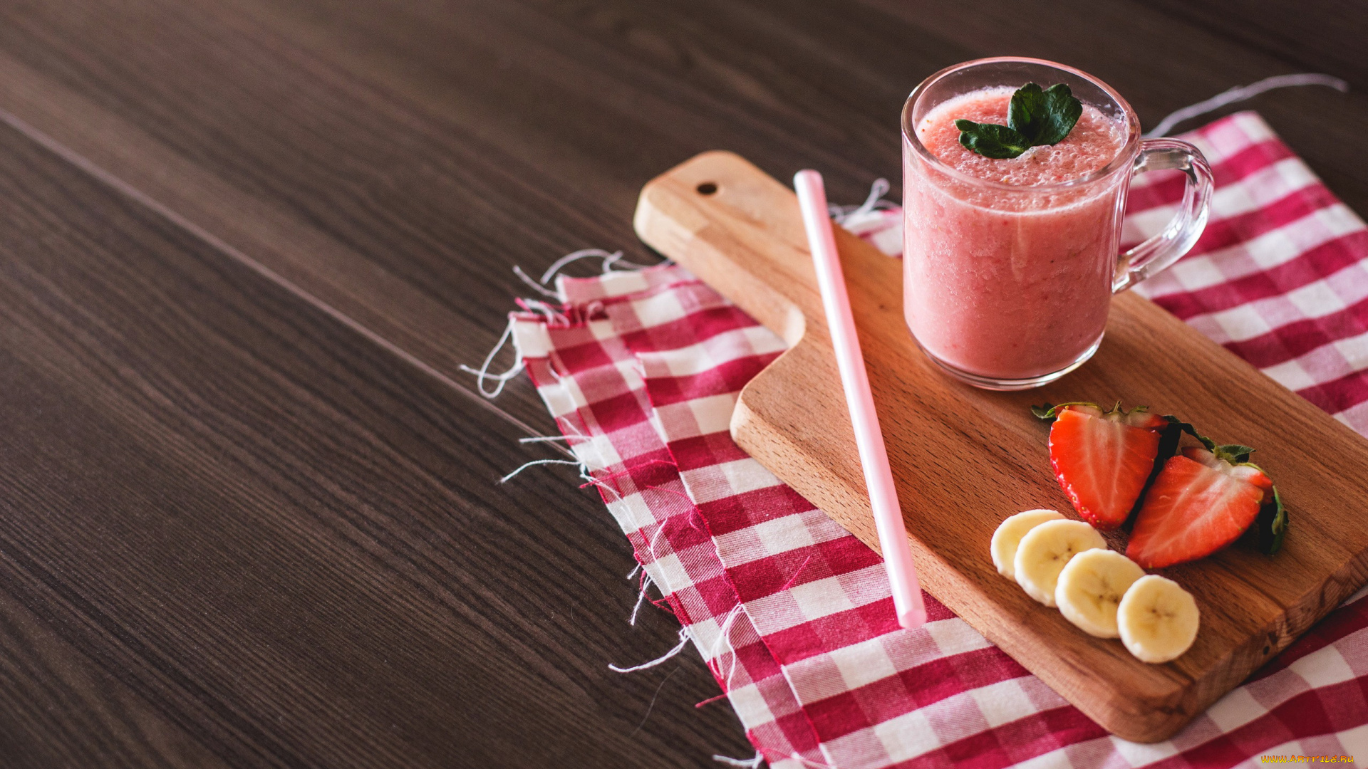 еда, напитки, , коктейль, клубника, салфетка, банан, коктейль, трубочка