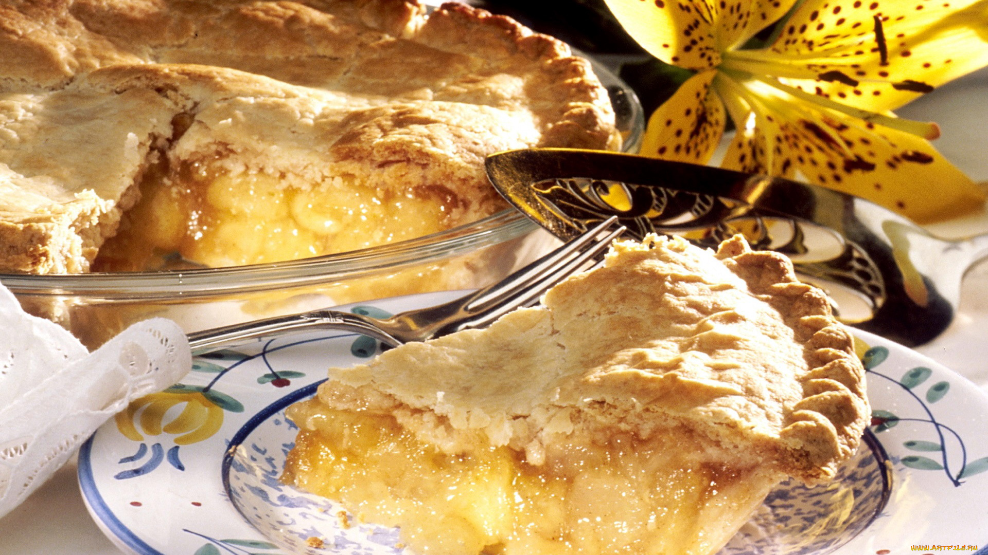 еда, пироги, пай, яблочный