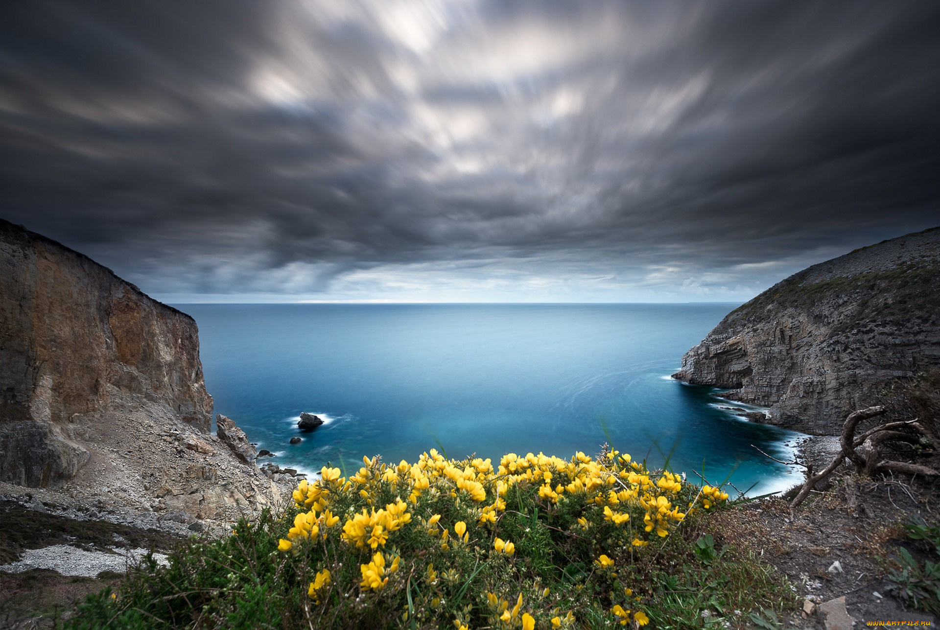 природа, побережье, простор