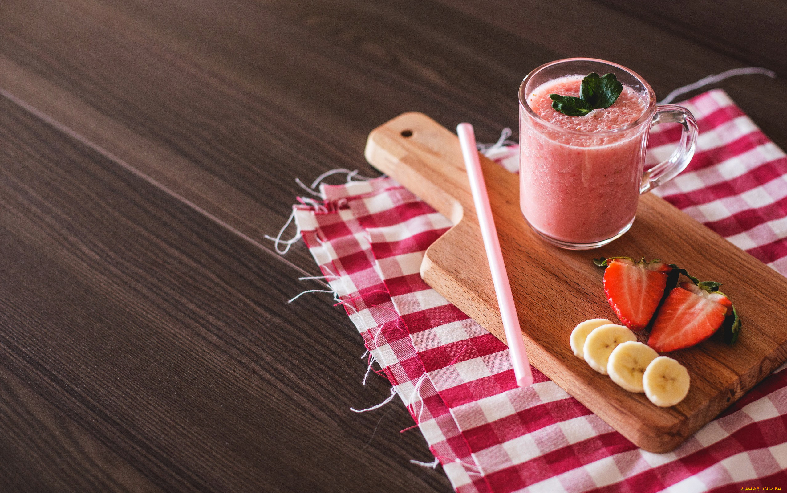 еда, напитки, , коктейль, клубника, салфетка, банан, коктейль, трубочка