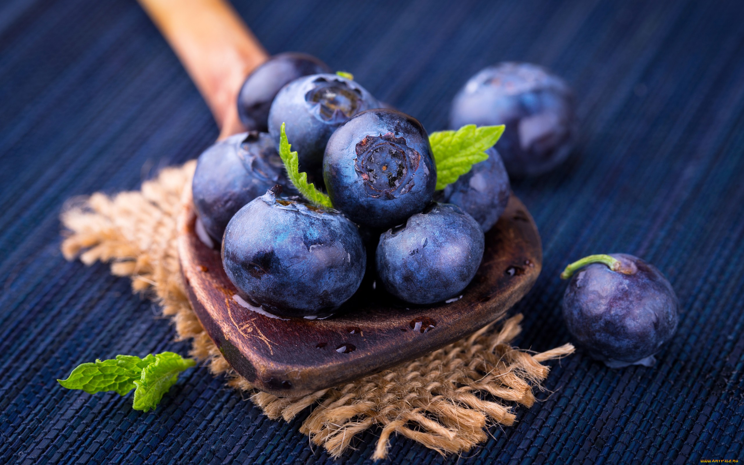 еда, голубика, , черника, мята, макро, черника, ягоды