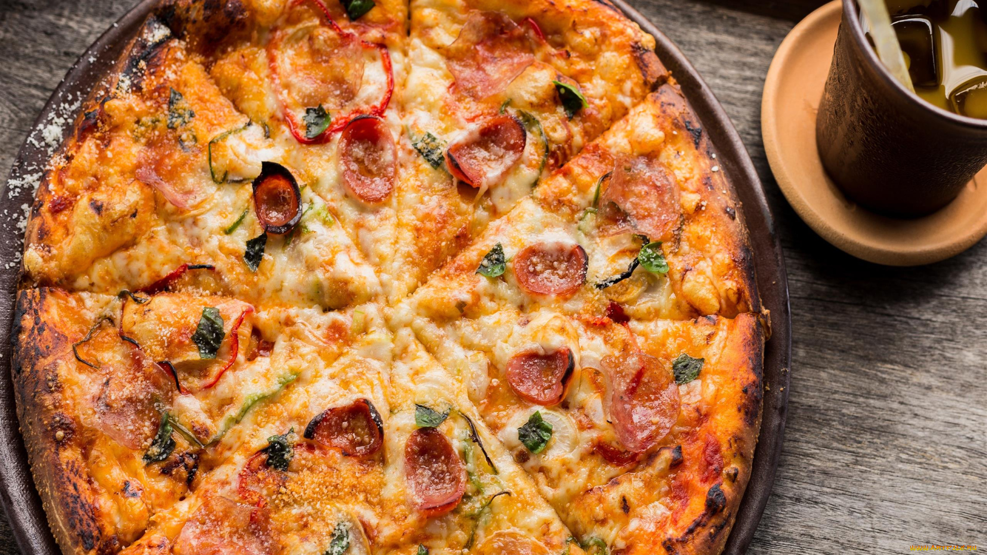 еда, пицца, сыр, колбаса