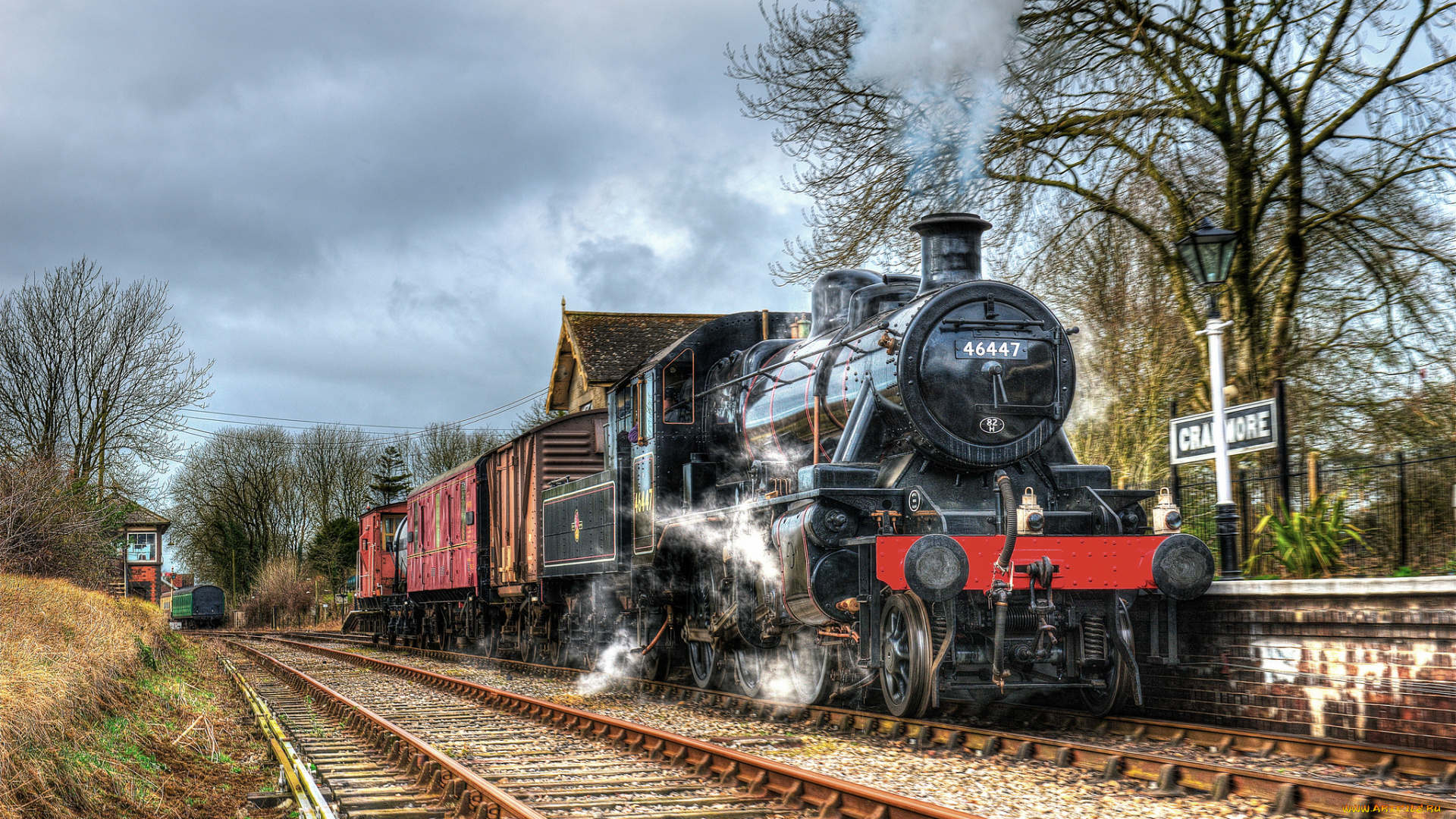 техника, паровозы, локомотив, состав