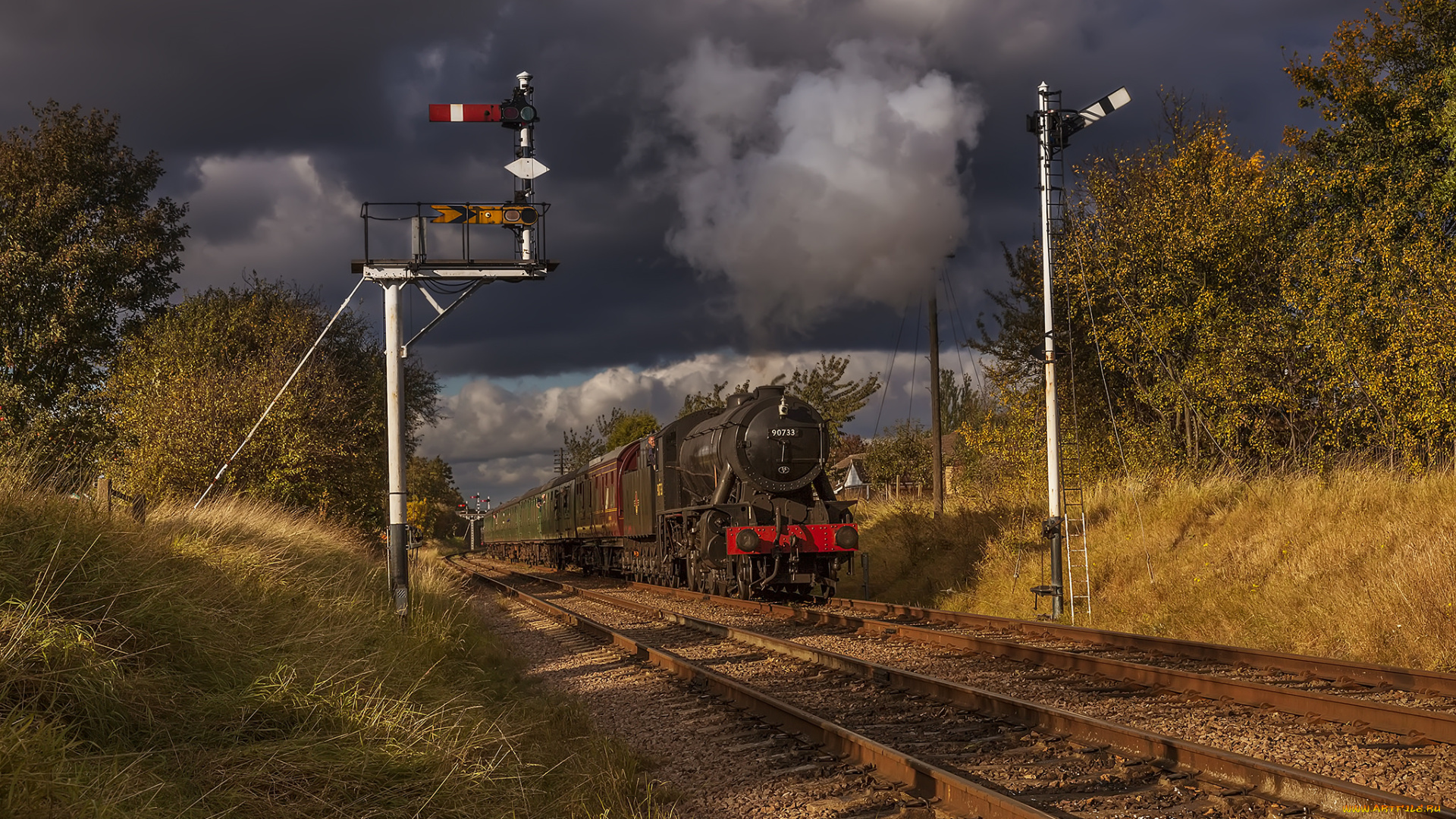 техника, паровозы, локомотив, состав