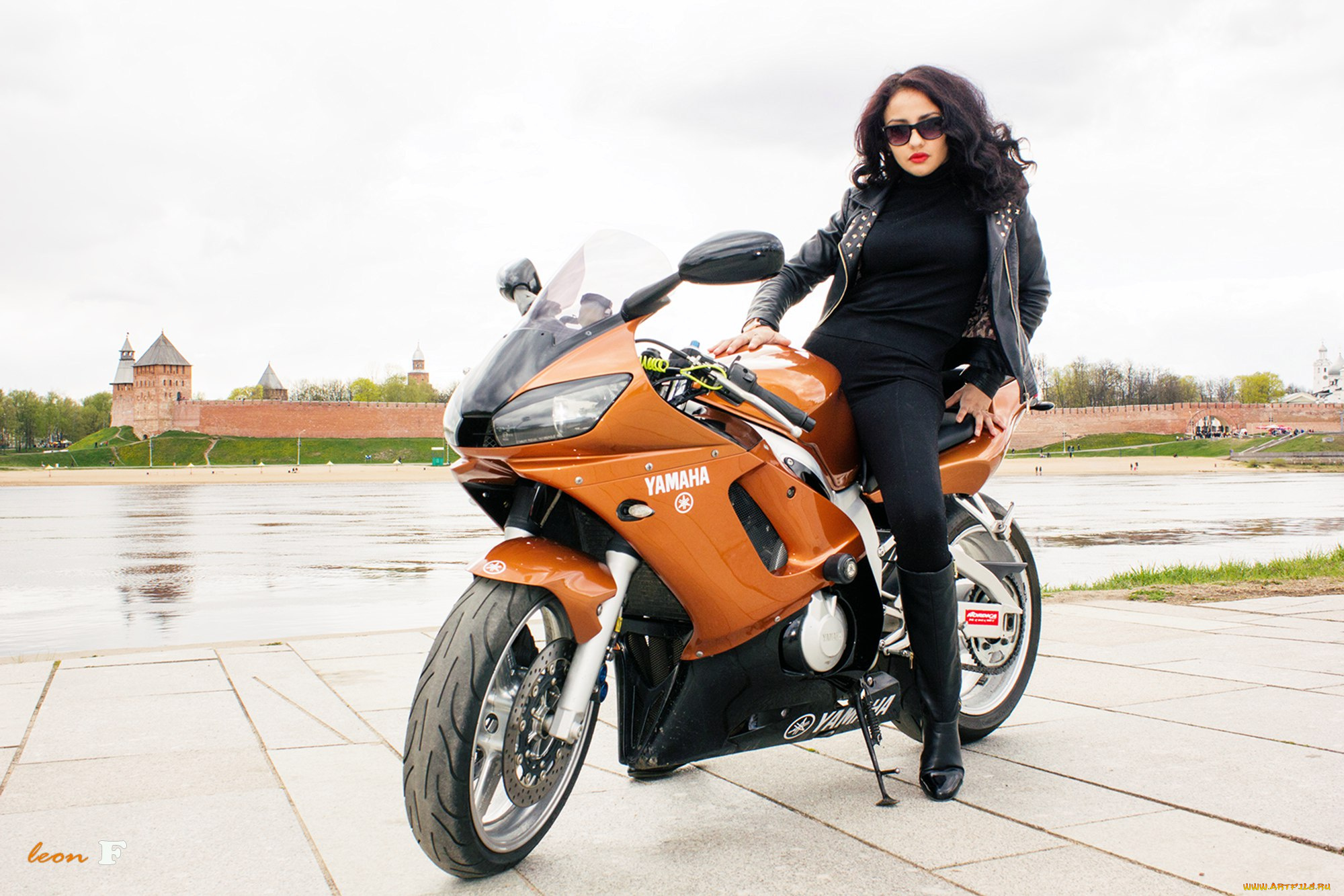 мотоциклы, мото, с, девушкой, девушки