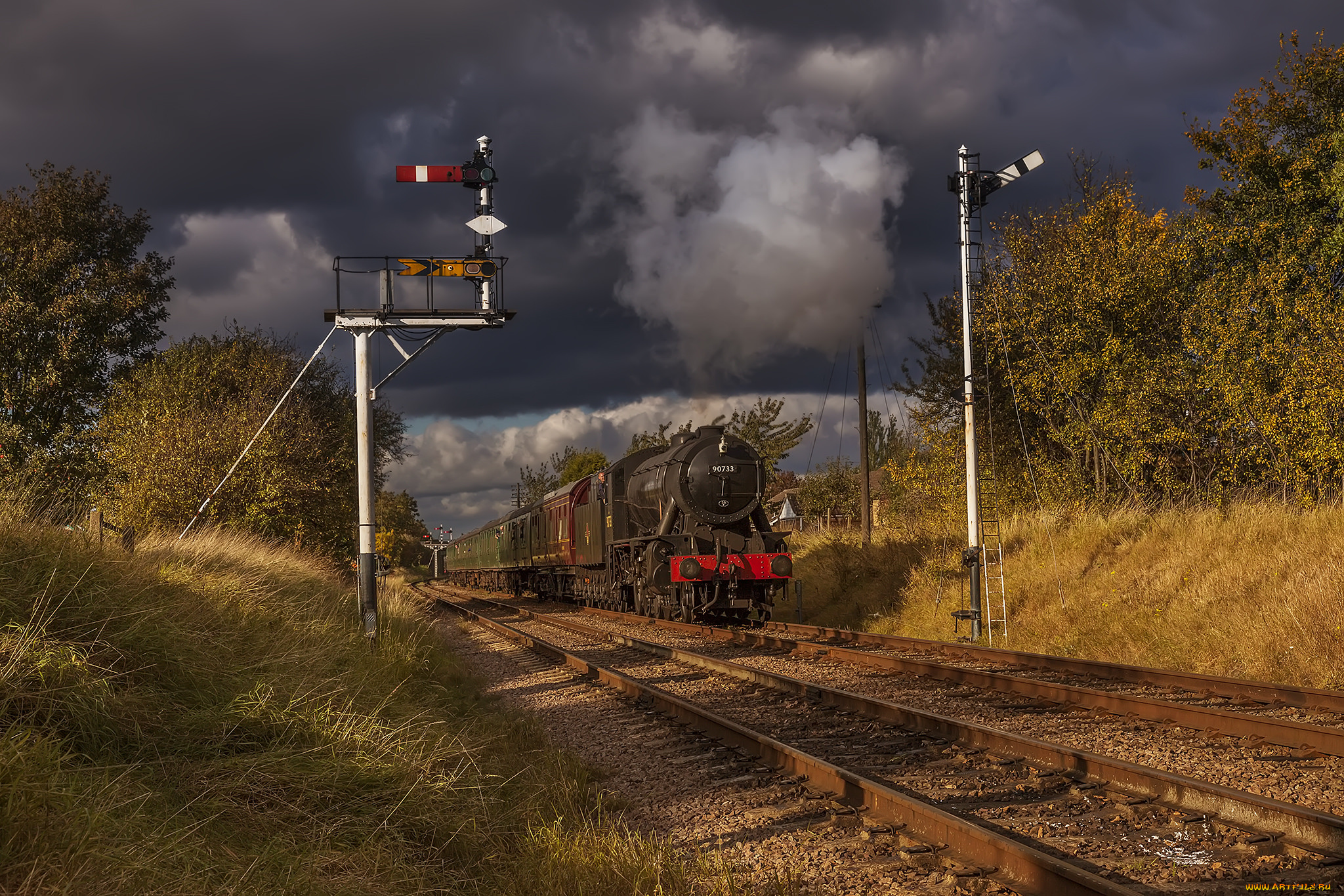 техника, паровозы, локомотив, состав