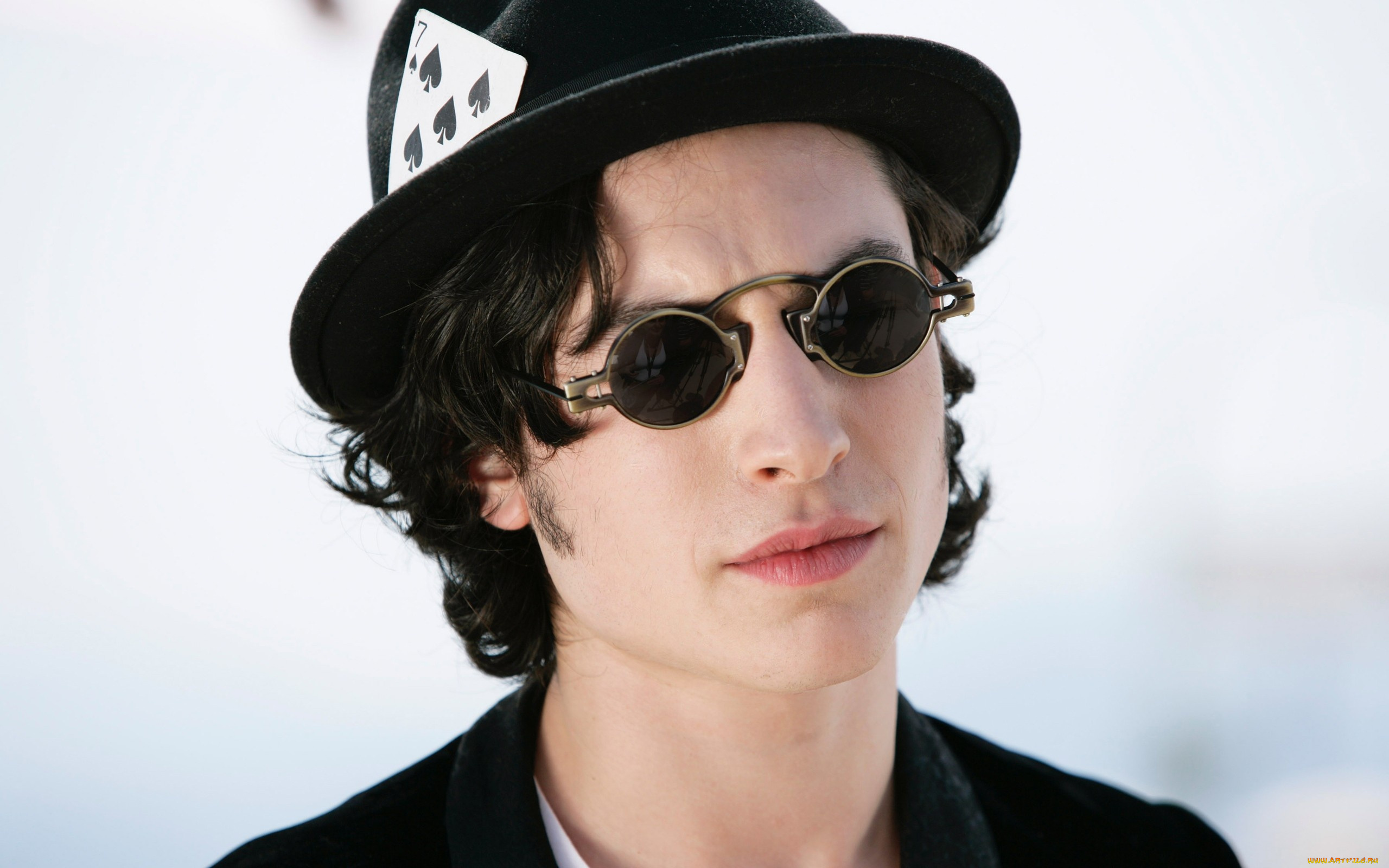 мужчины, ezra, miller, очки, карта, шляпа