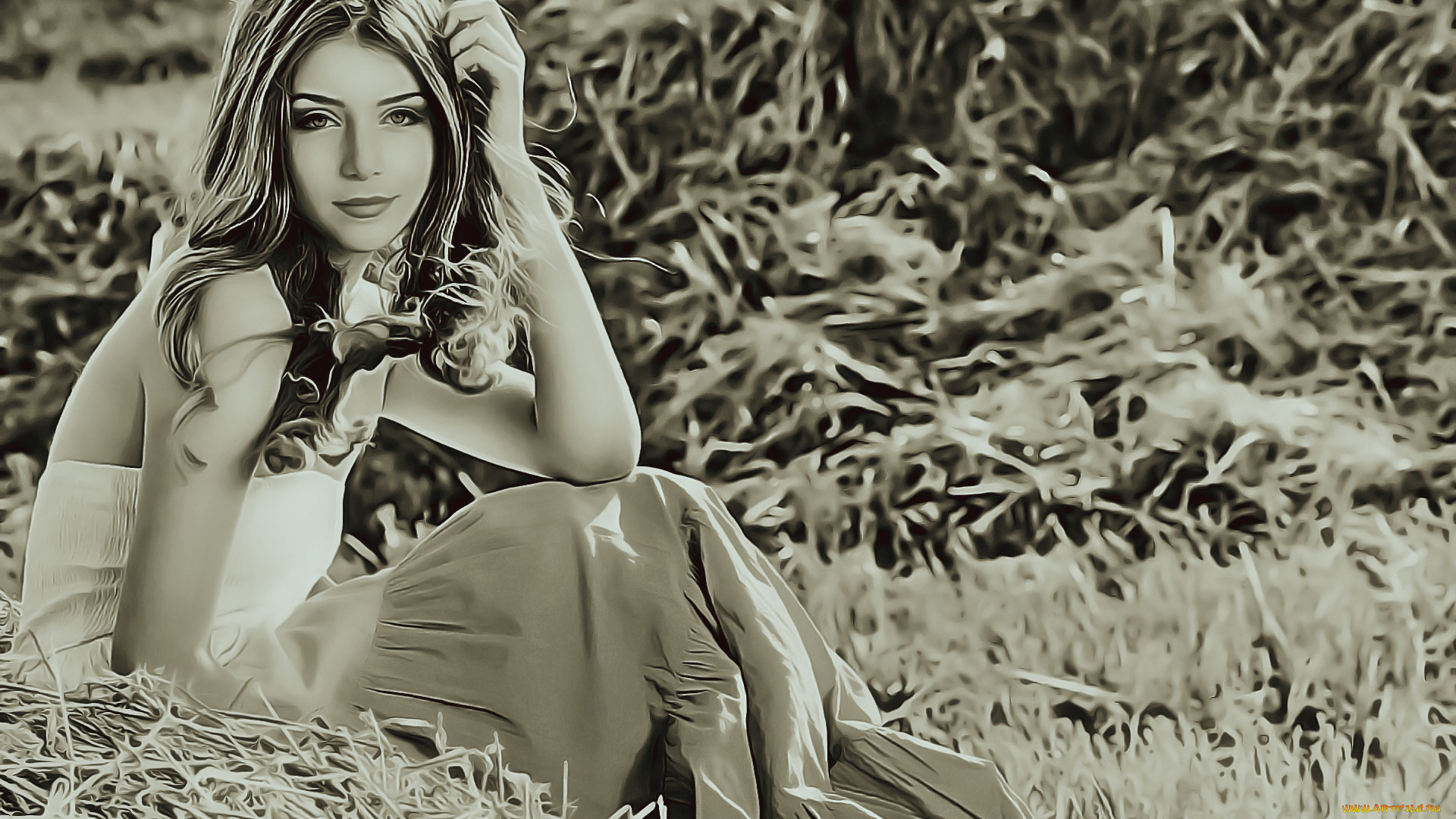 календари, компьютерный, дизайн, девушка, природа, женщина, взгляд, 2019, calendar