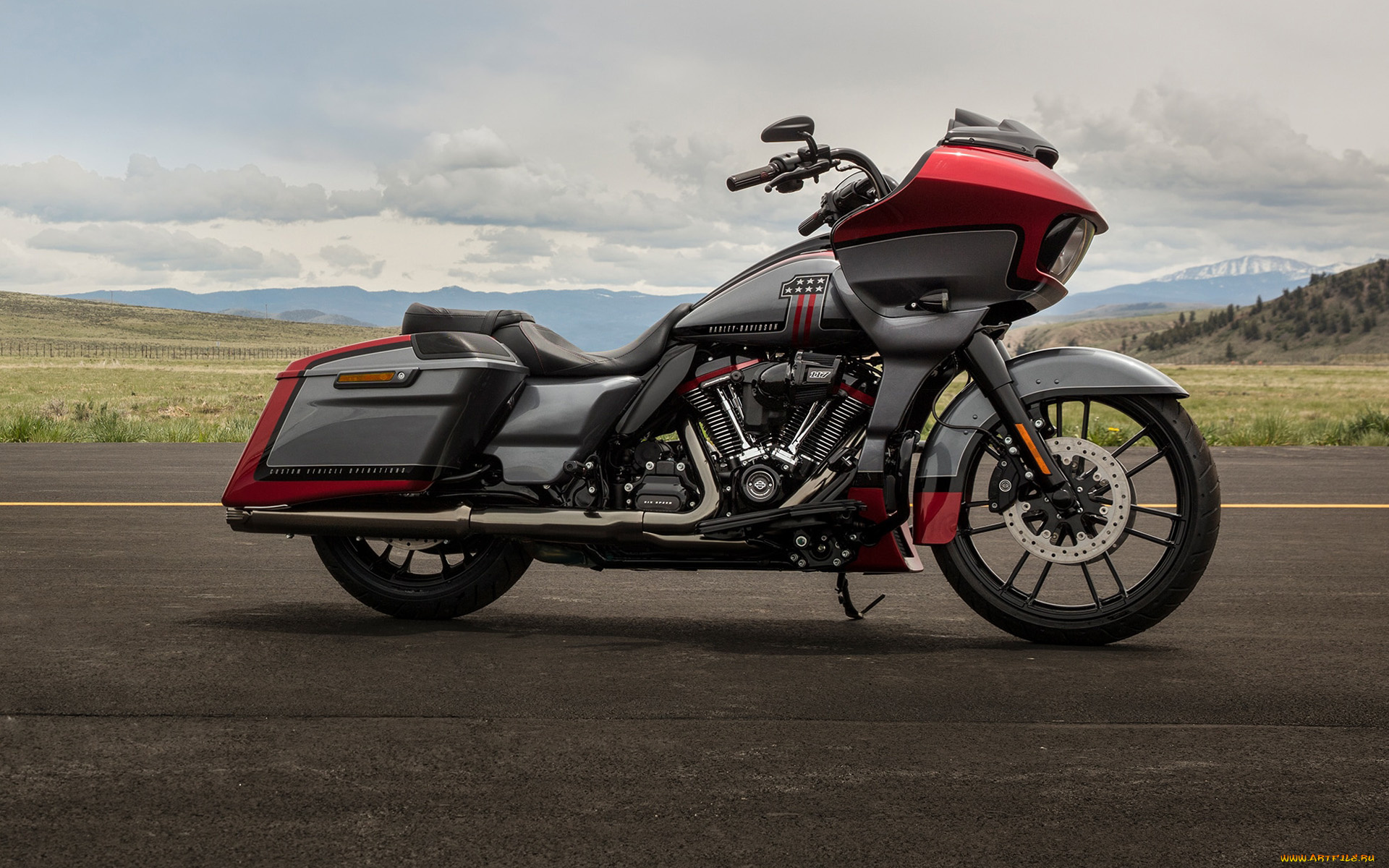 2019, harley-davidson, cvo, road, glide, мотоциклы, harley-davidson, американские, harley, davidson, cvo, road, glide, вид, сбоку, 2019, супербайки, классические
